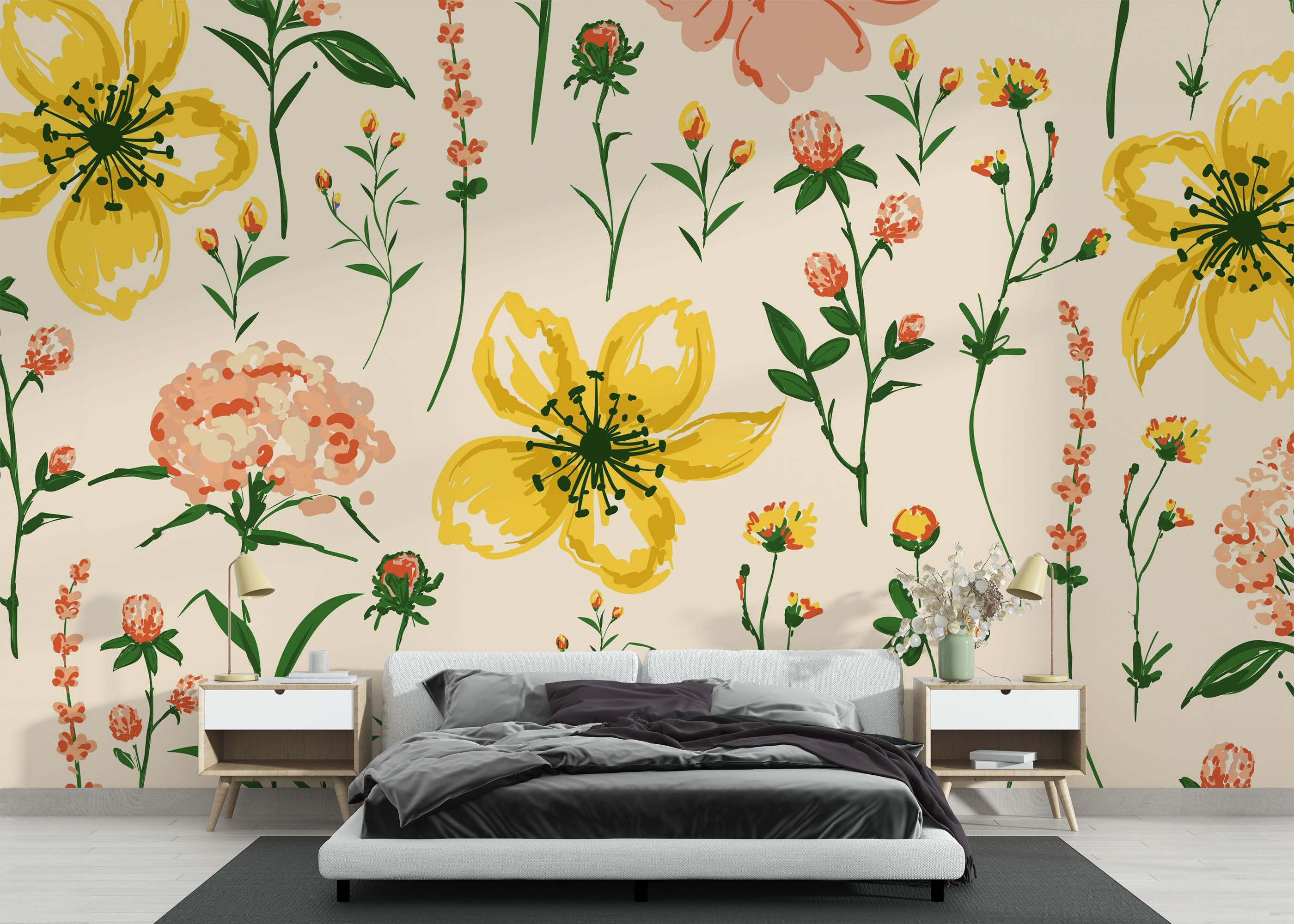 Yellow Pink Flower mockup 3