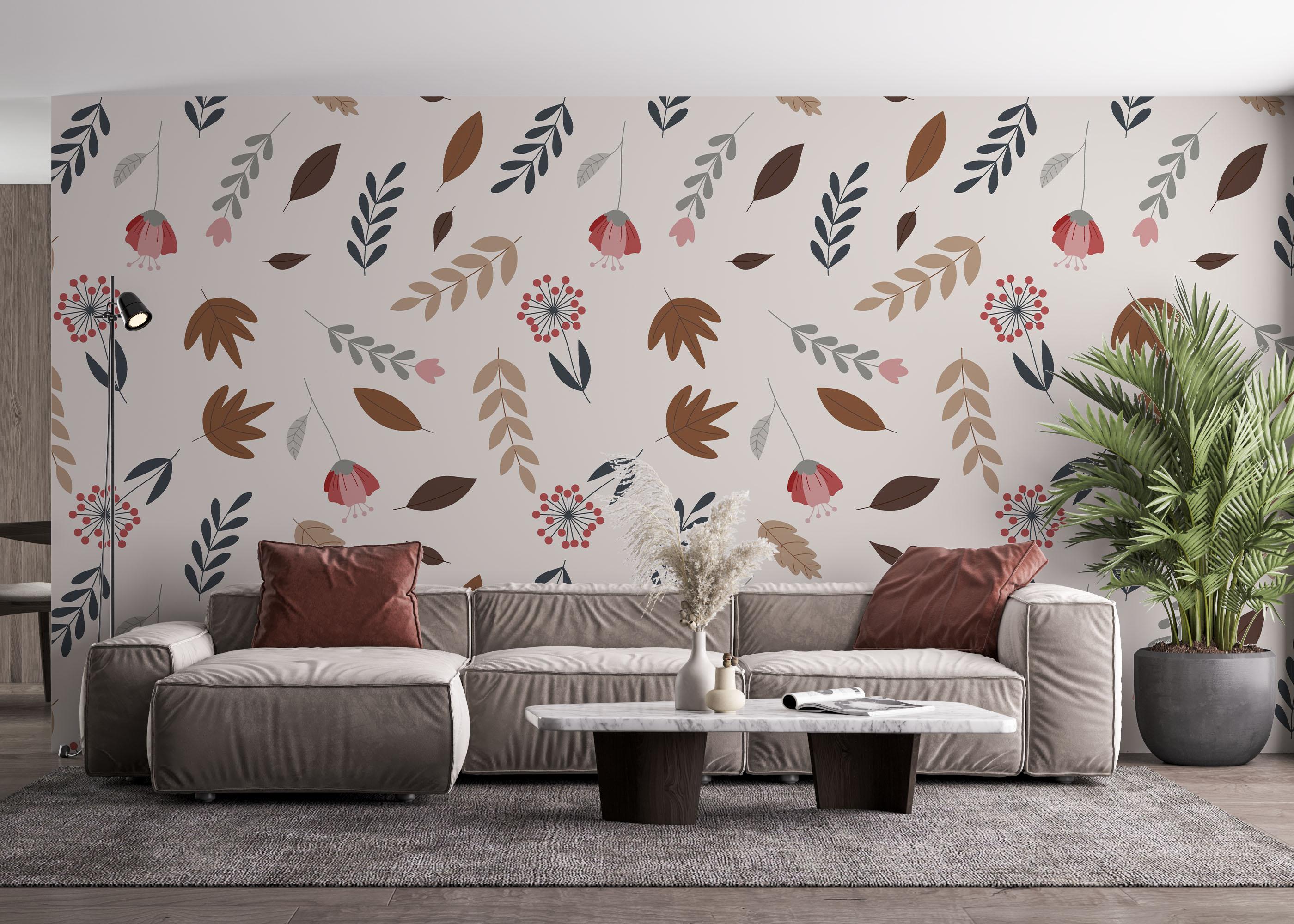 Fototapete Autumn Pattern Plant mockup 4