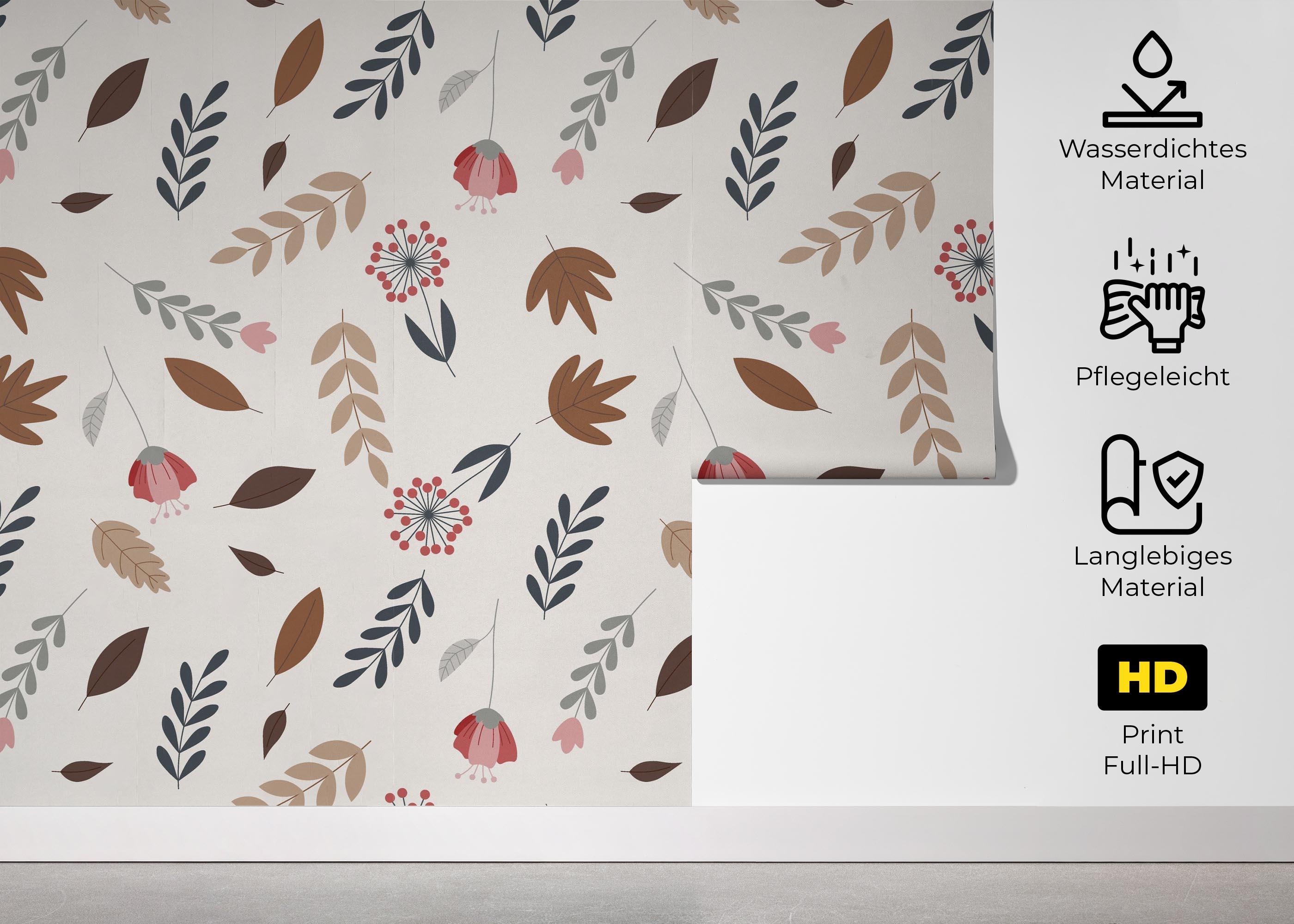 Fototapete Autumn Pattern Plant mockup 5