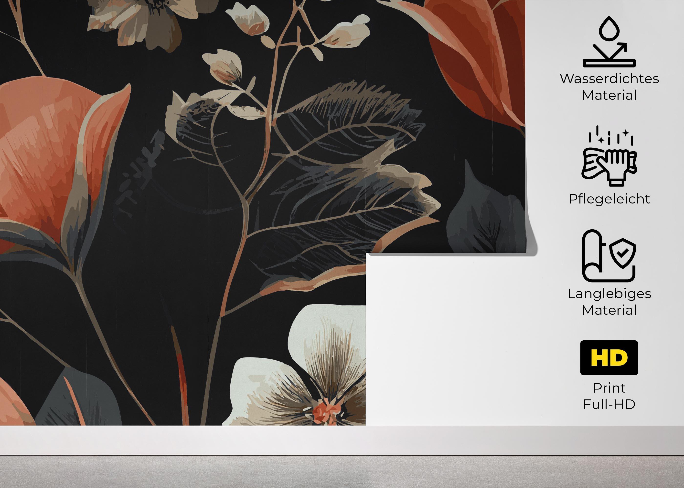 Fototapete Grey Leaf Tulip mockup 5