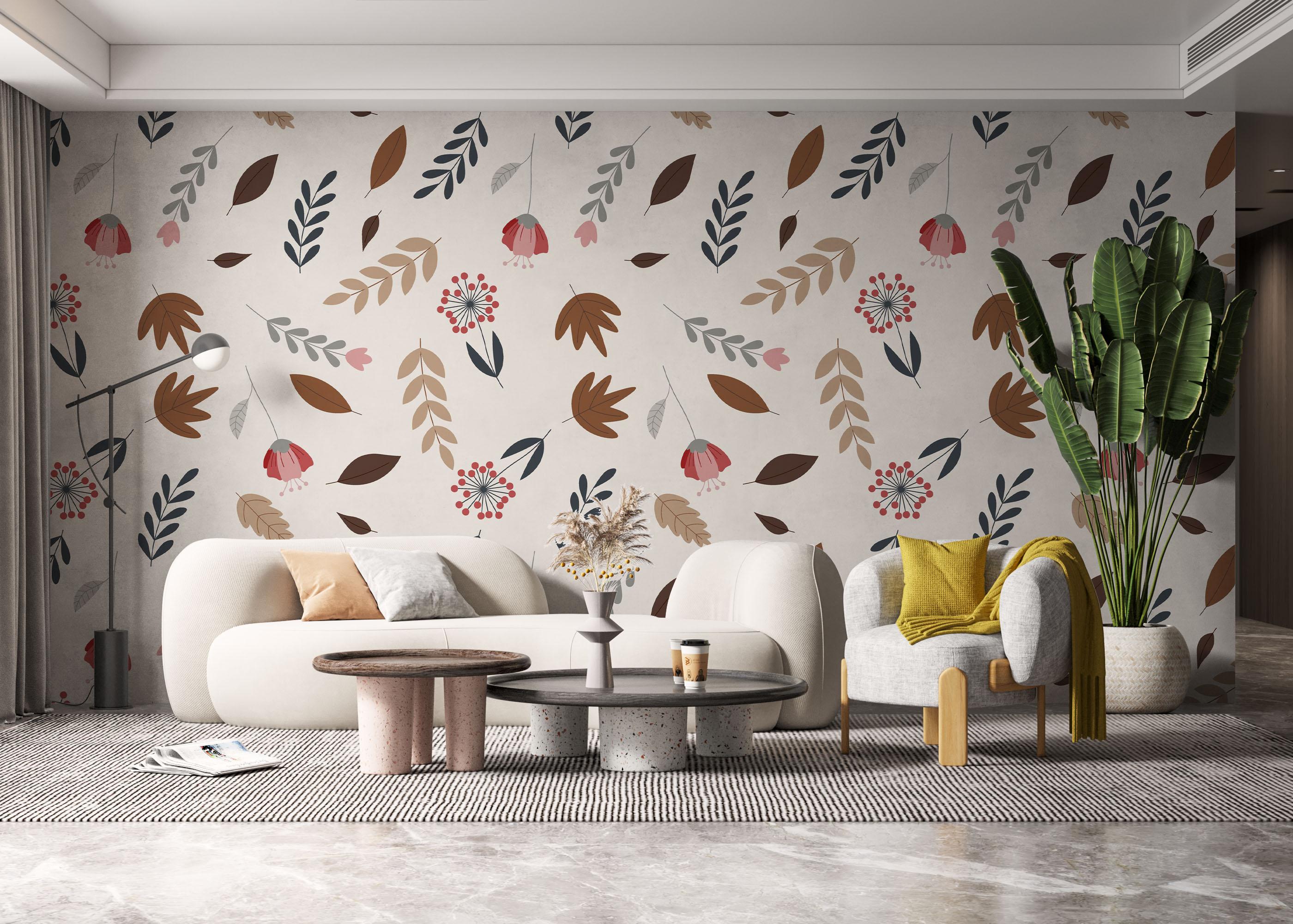 Fototapete Autumn Pattern Plant mockup 6