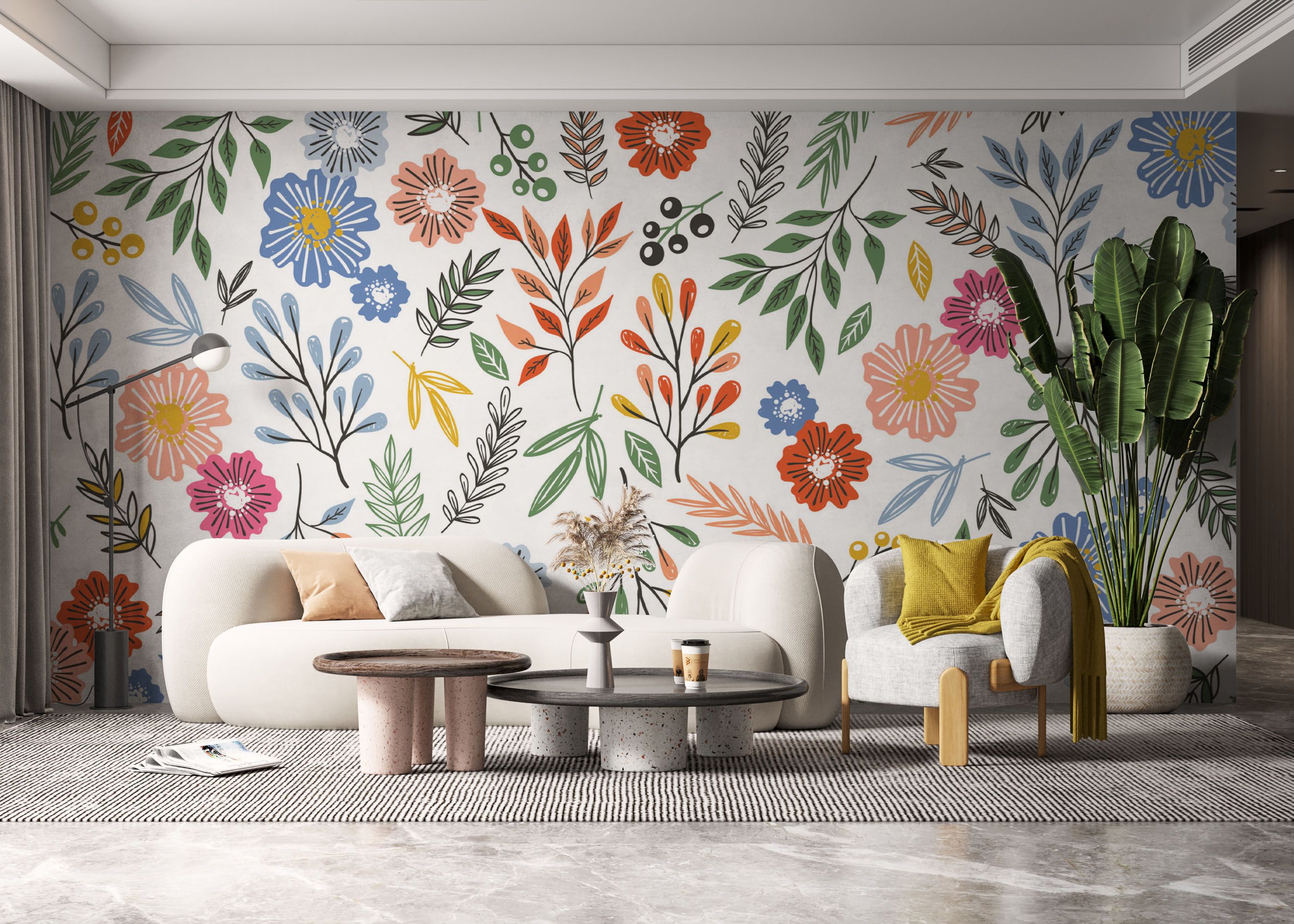 Colored Flower Pattern mockup 6