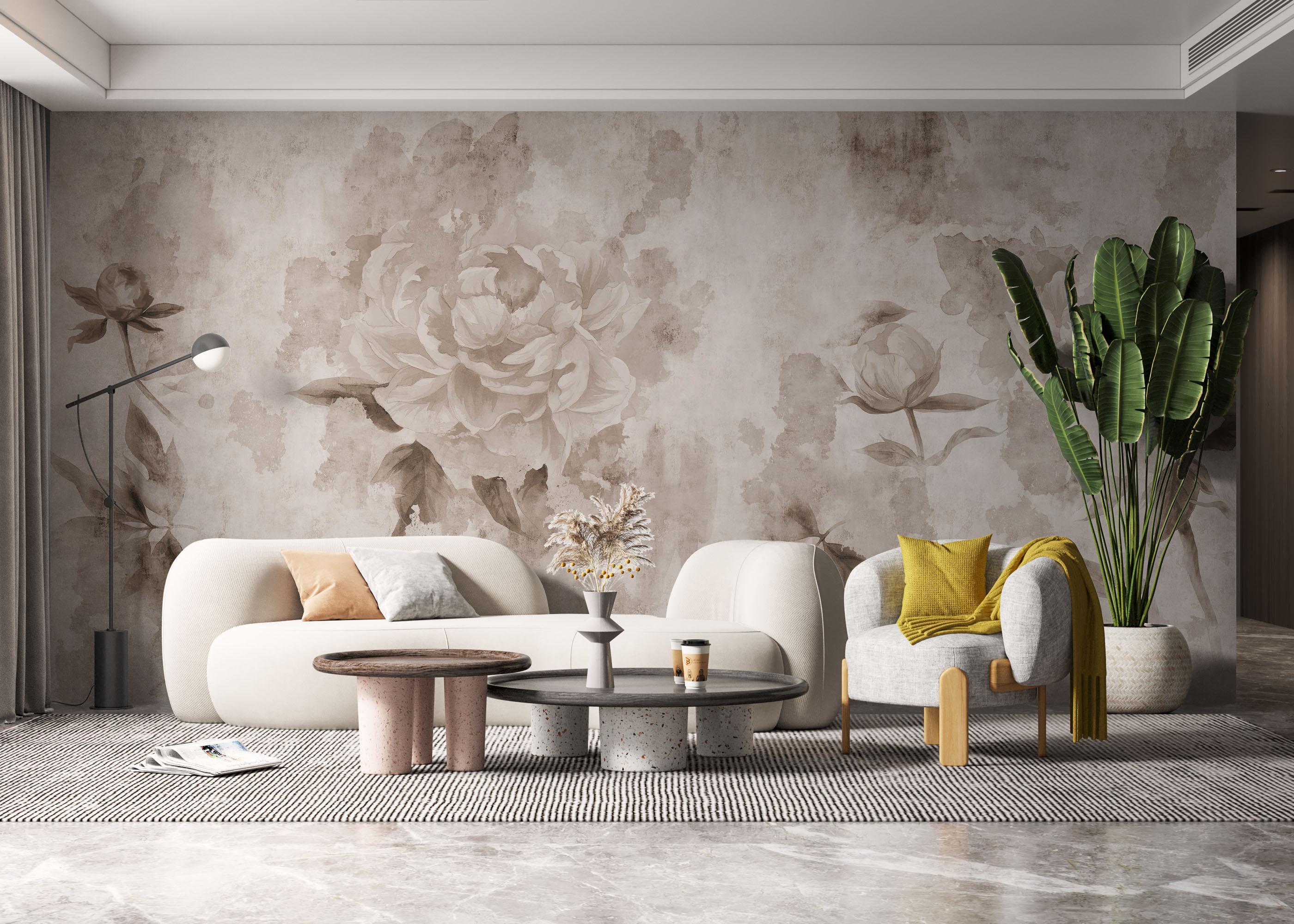 Fototapete Vintage Peonies mockup 6