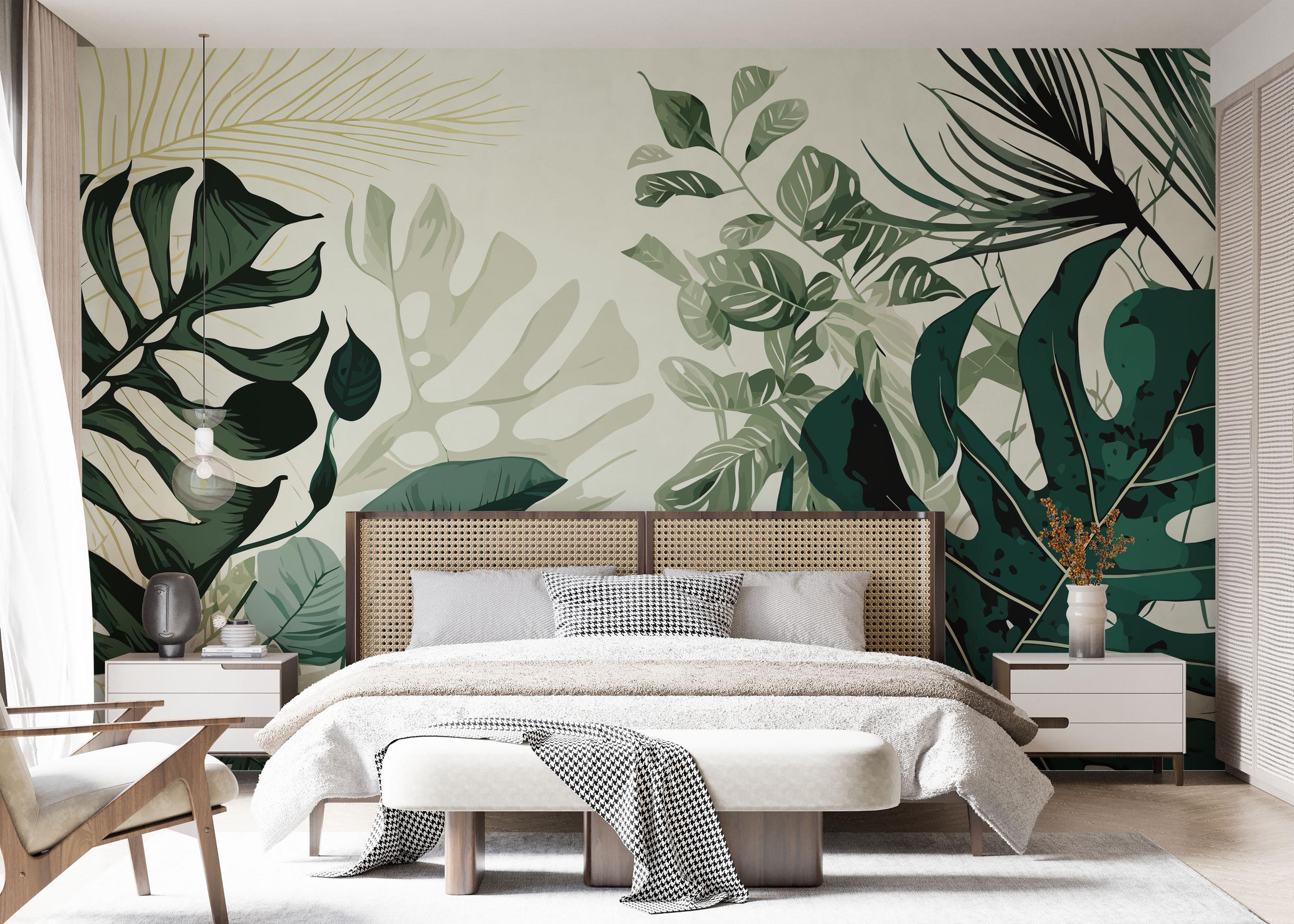 Fototapete Big Green Leaves mockup 7