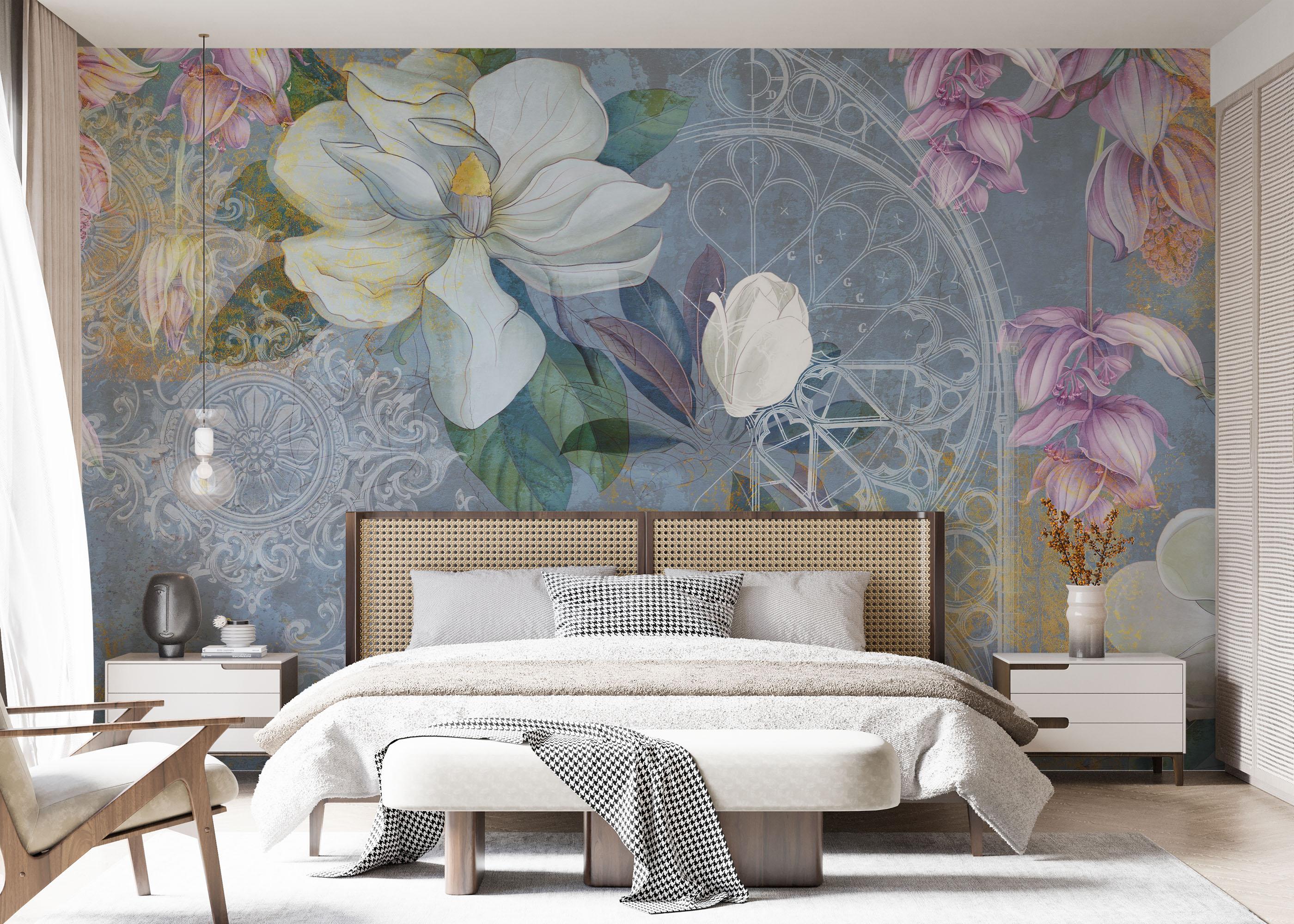 Fototapete Blue Rosette mockup 7