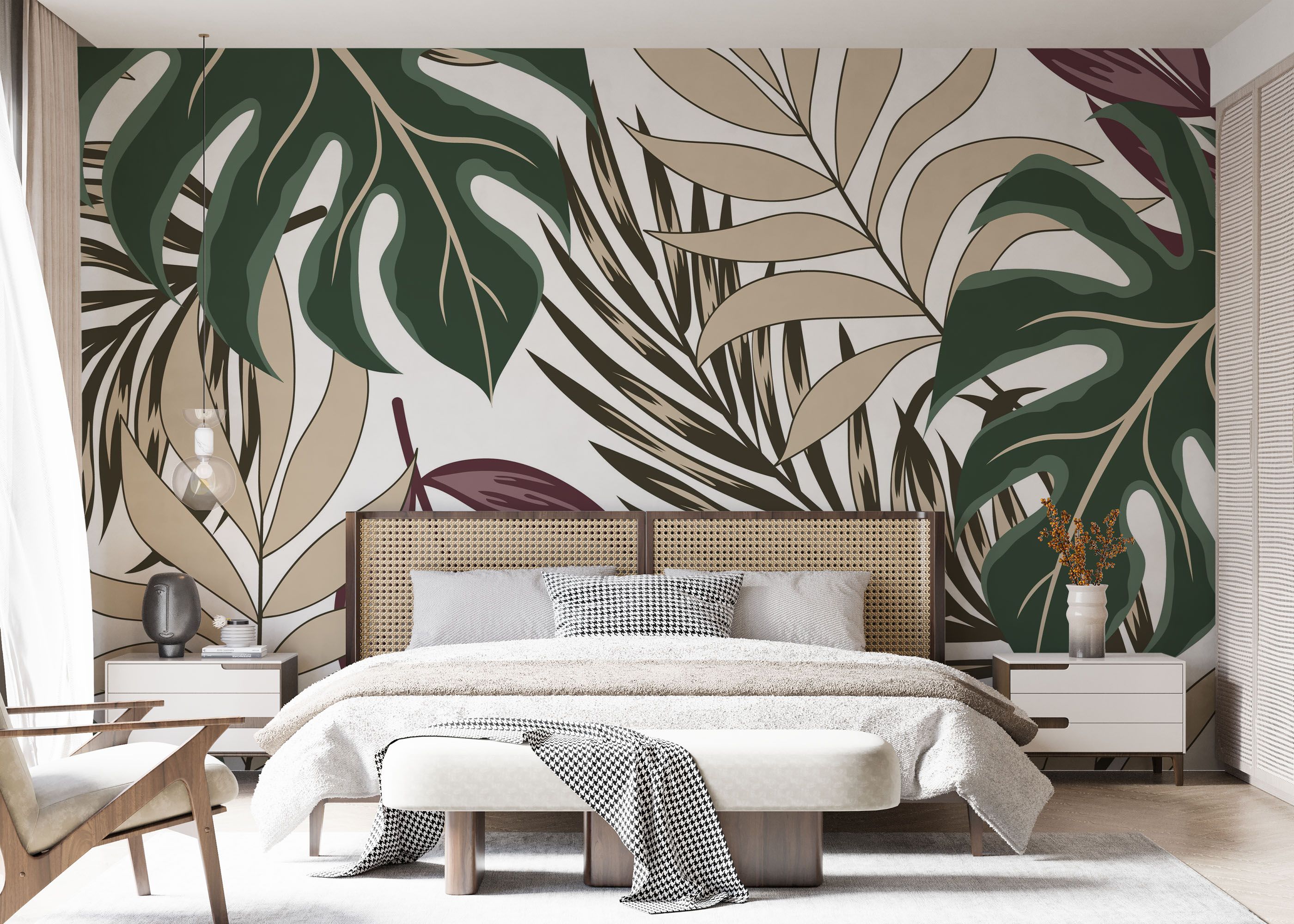 Burgundy Green Leaf mockup 7