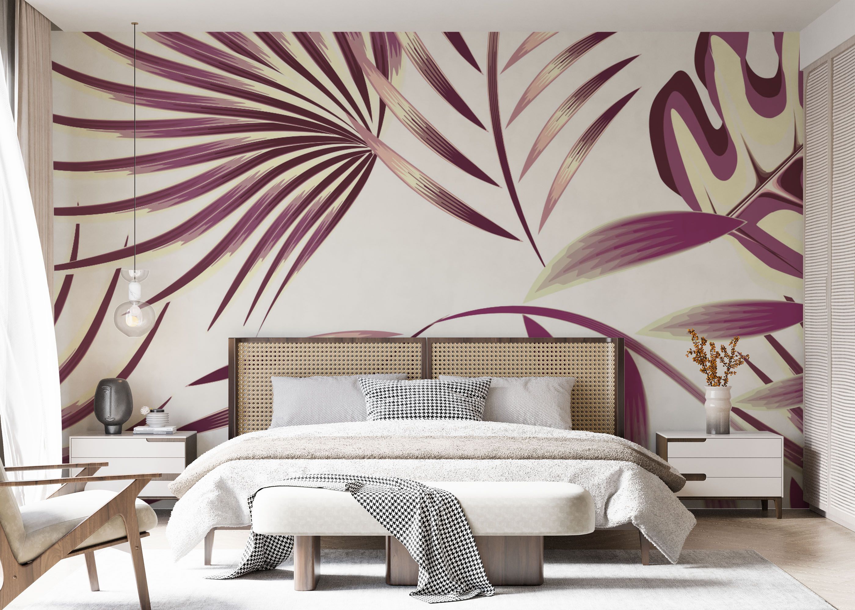 Cream Purple Leaves mockup 7