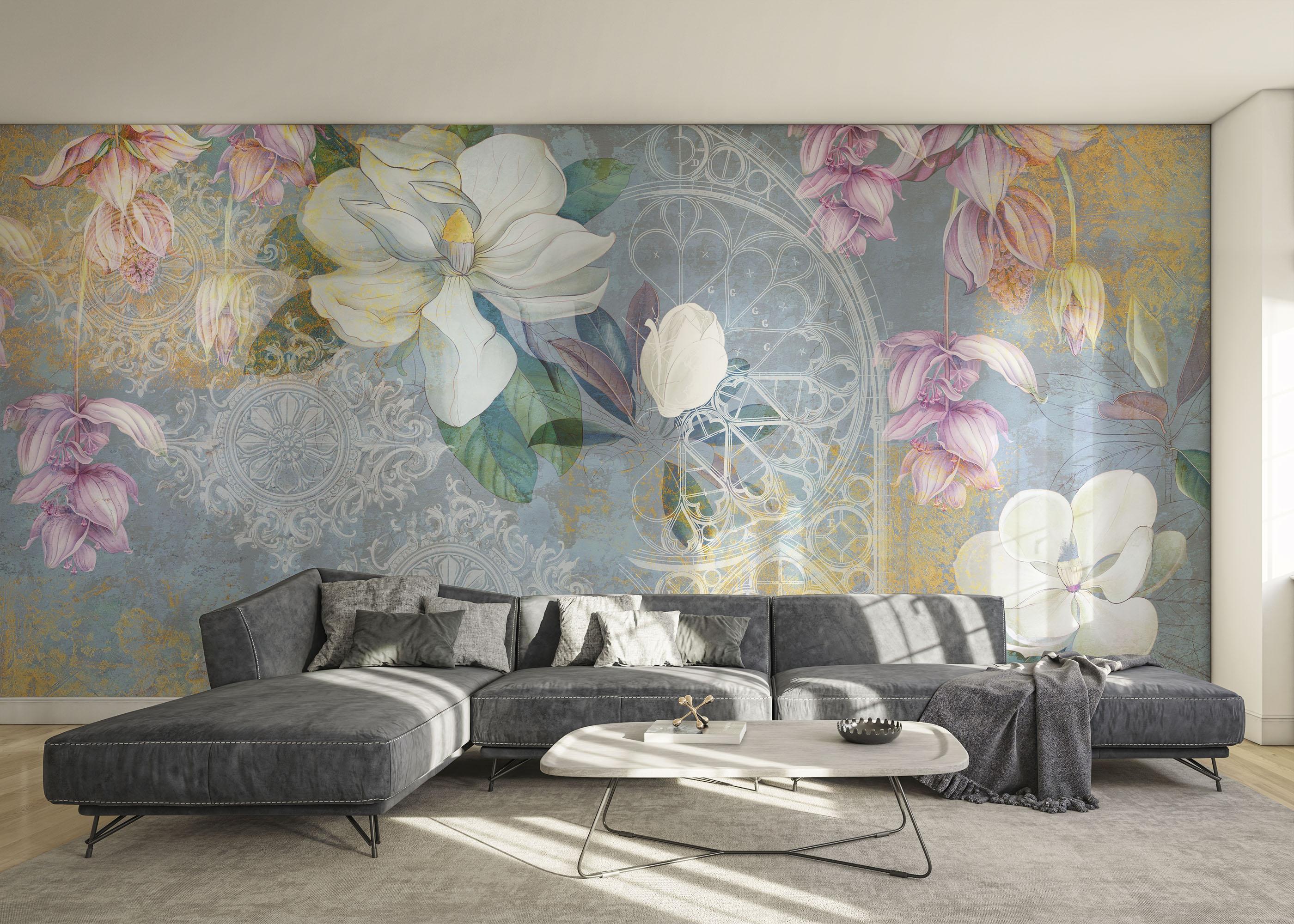 Fototapete Blue Rosette mockup 0