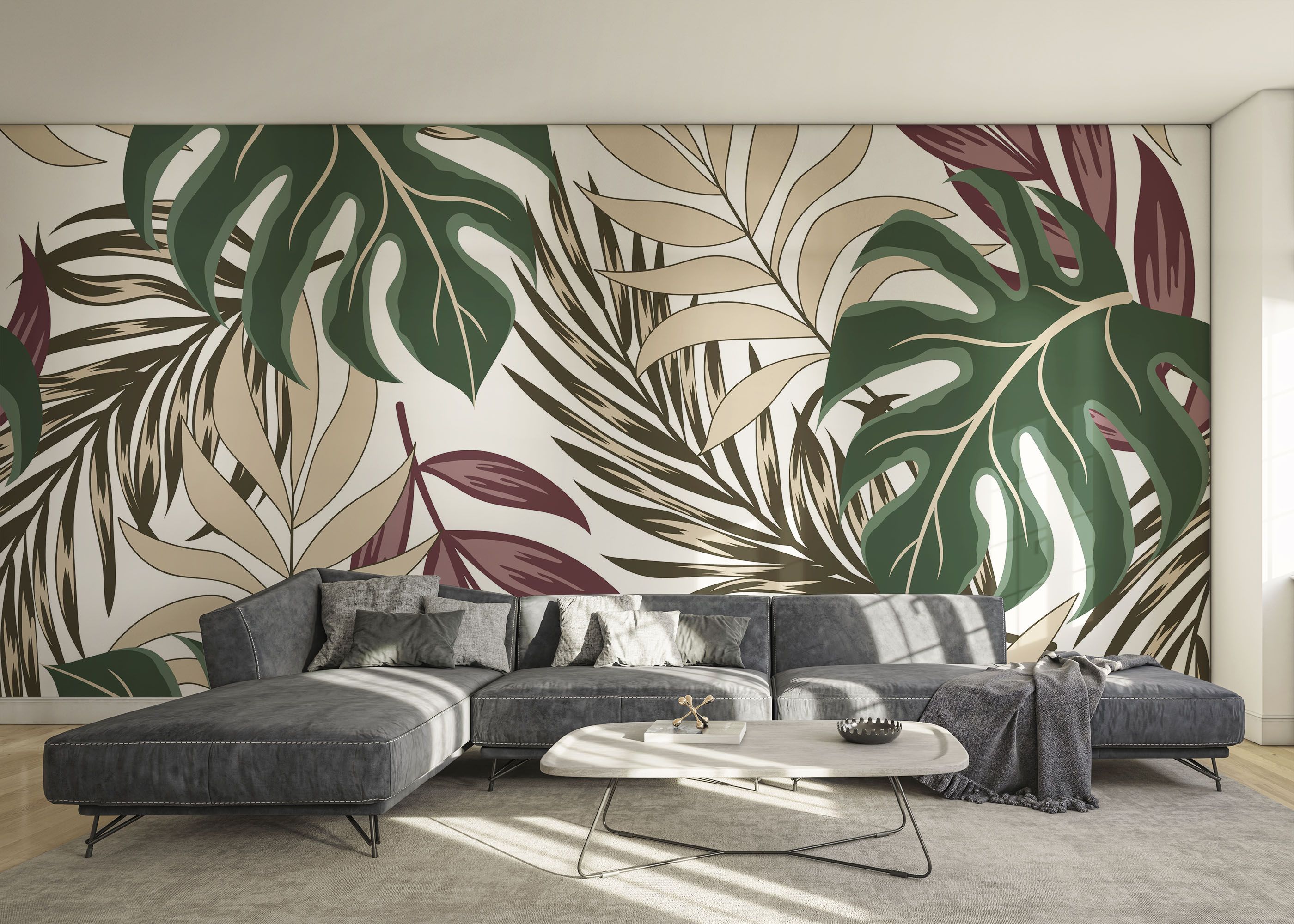 Burgundy Green Leaf mockup 0