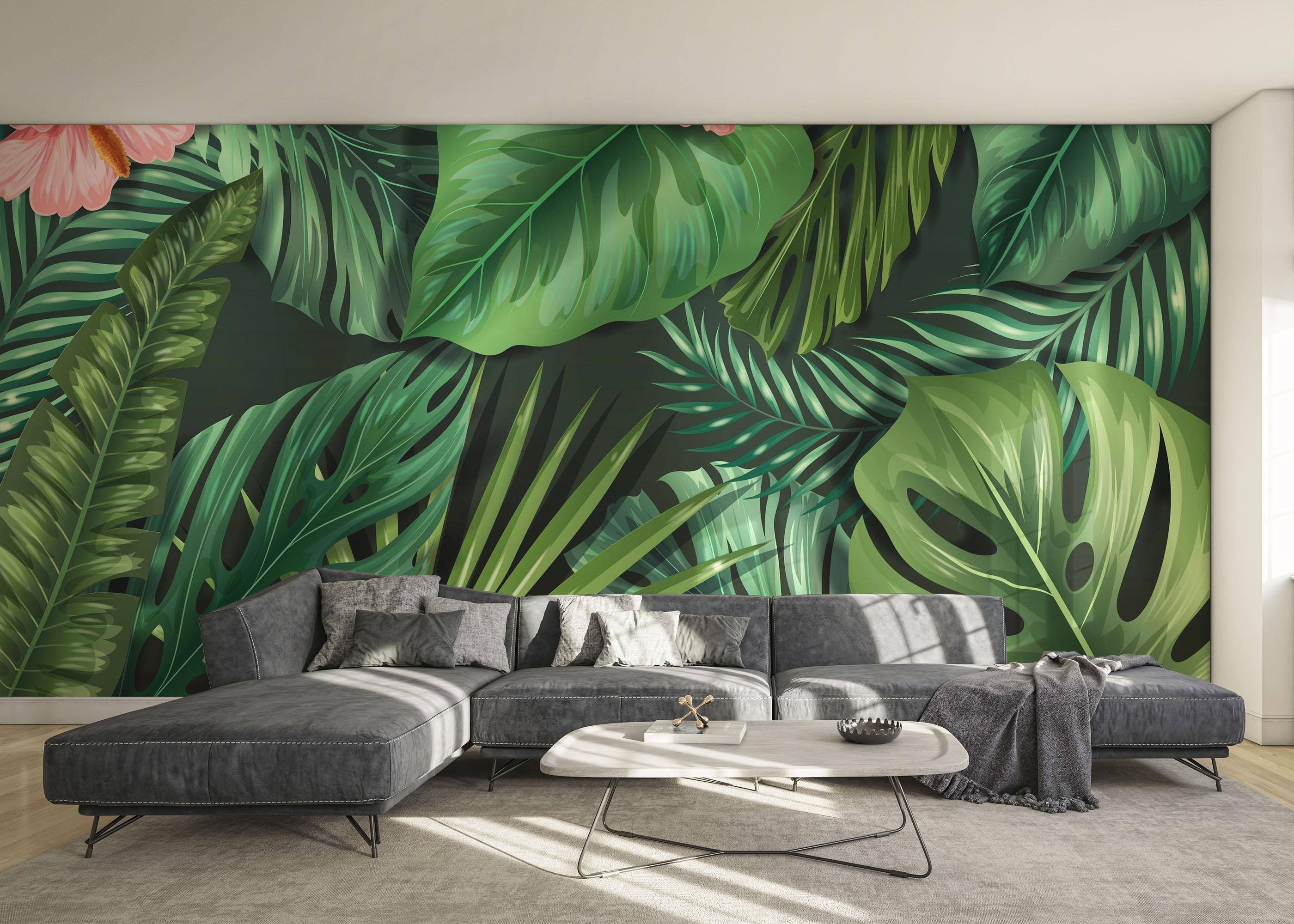 Fototapete Leaves Pink Plant mockup 0