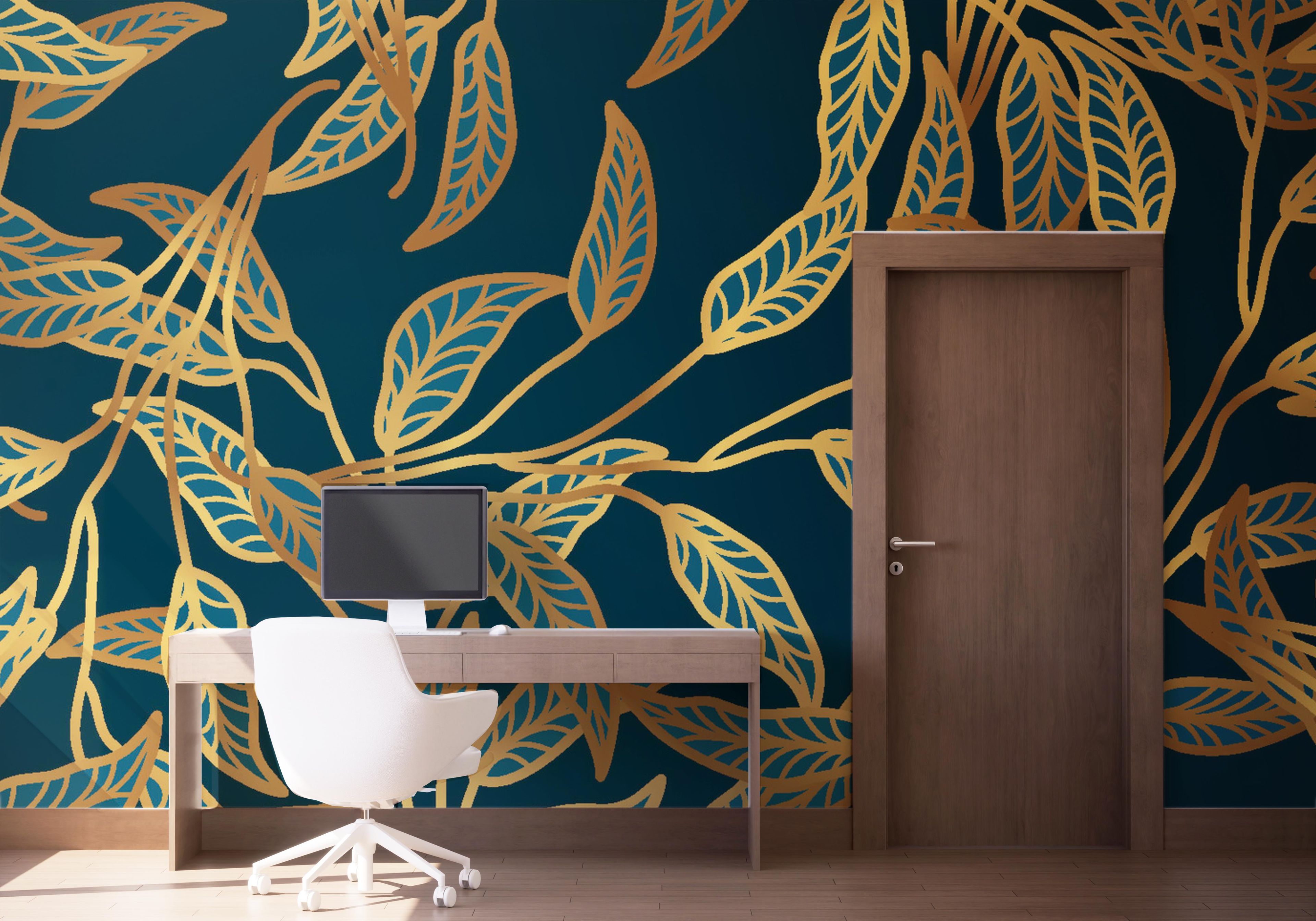 Blue Luxury Leaves mockup 1