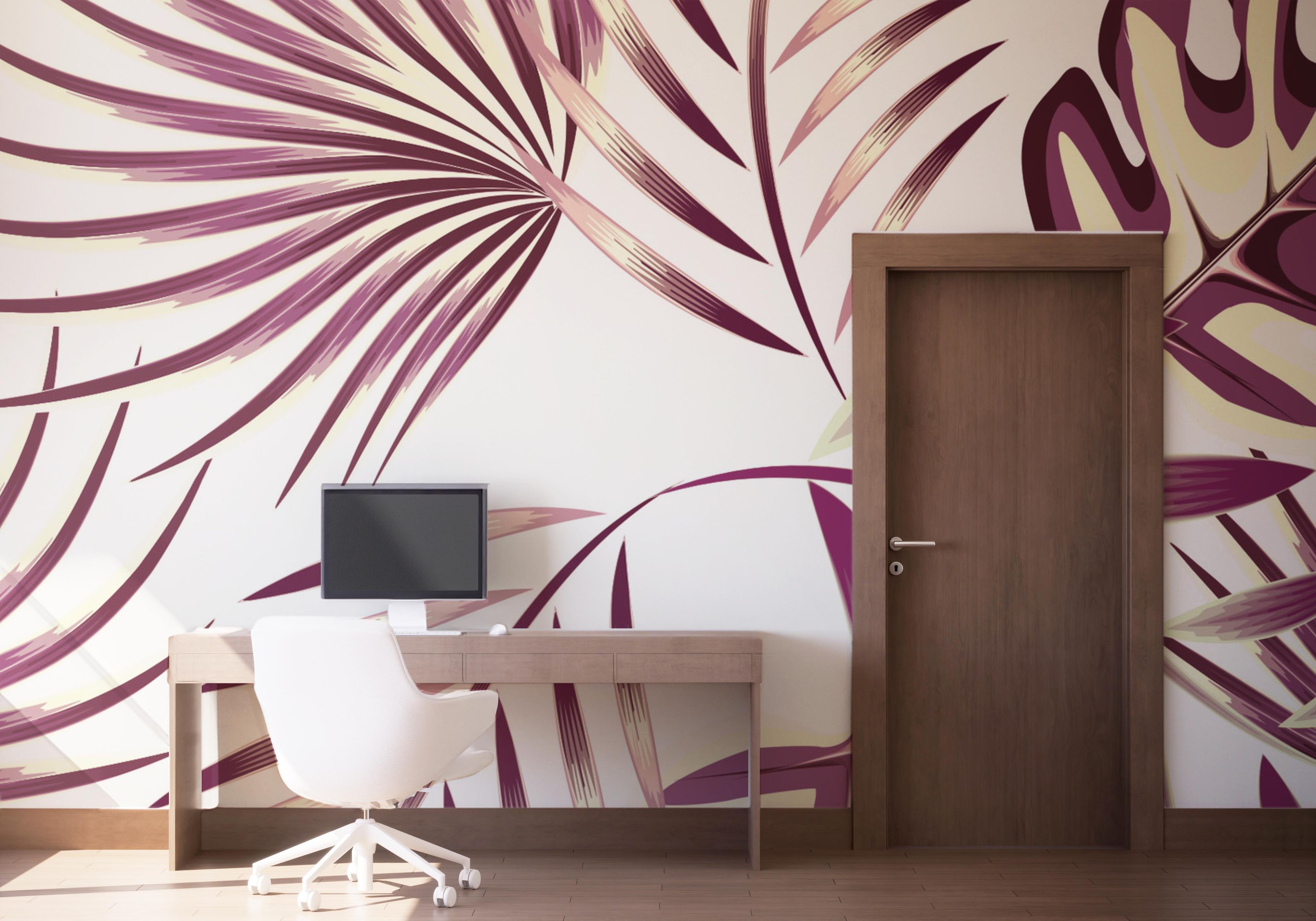 Cream Purple Leaves mockup 1