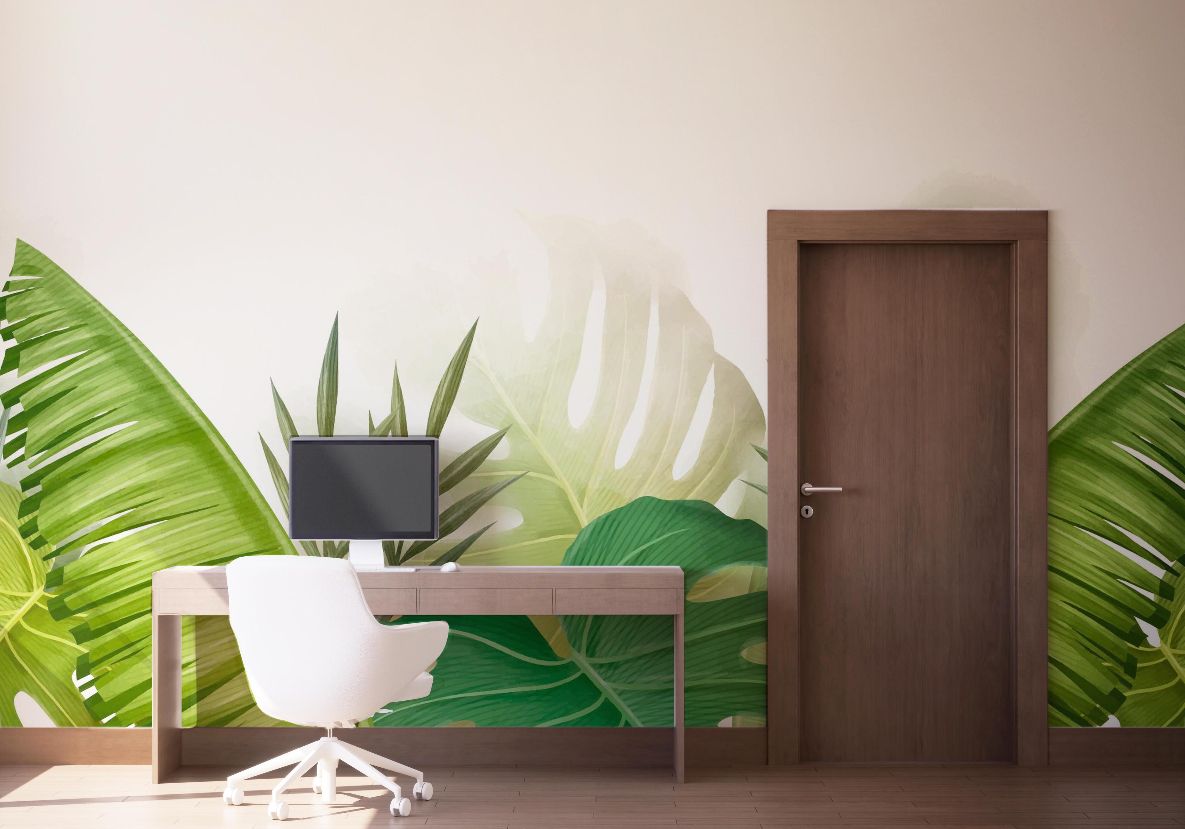 Fototapete Foggy Leaves Art mockup 1