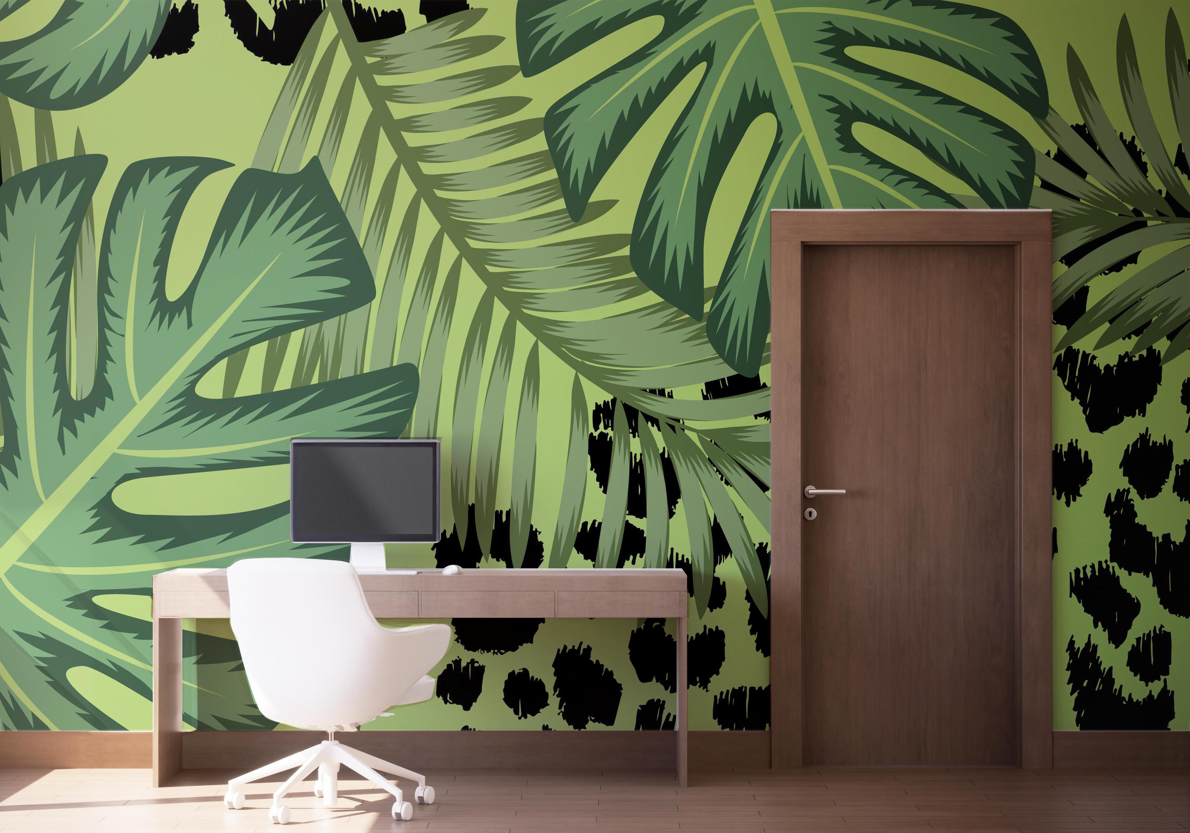 Fototapete Leaf Leopard Art mockup 1