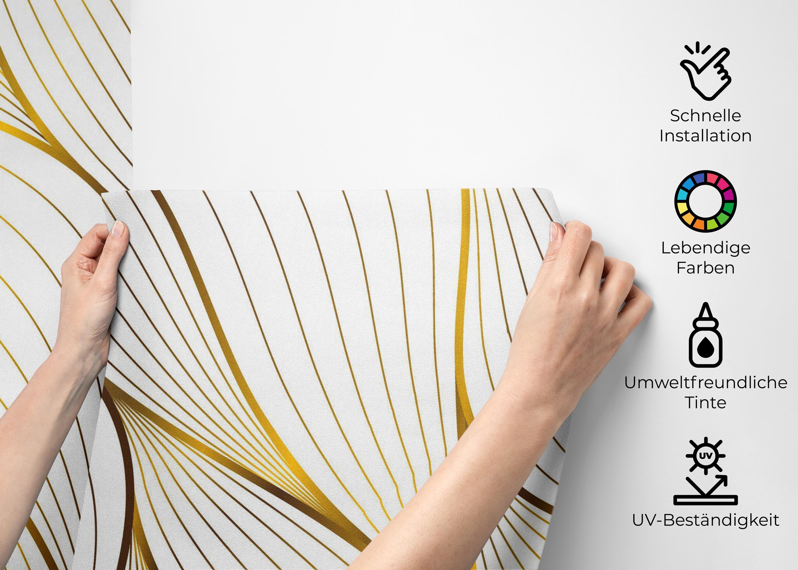 Fototapete Abstract Gold Leaves mockup 2