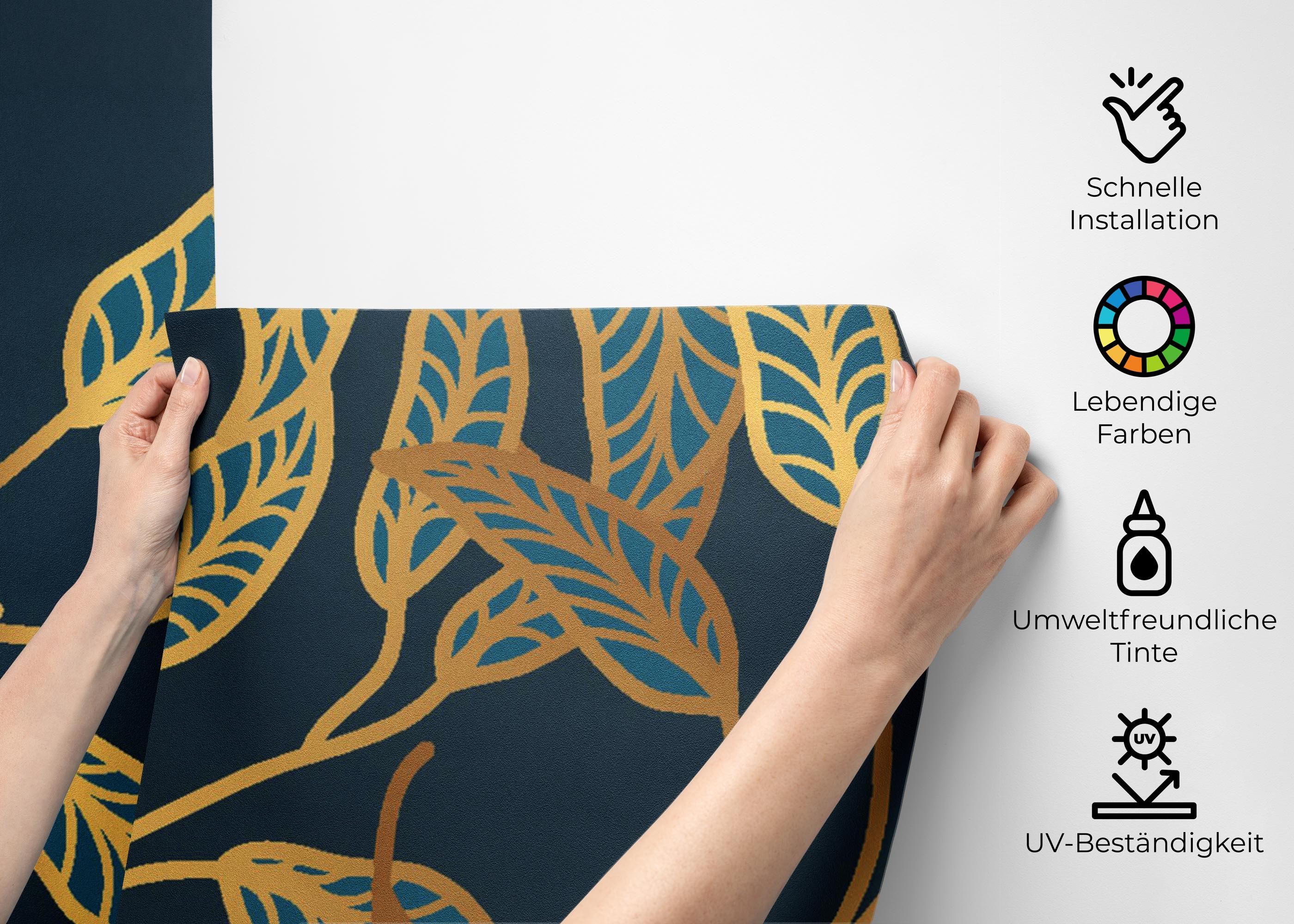 Blue Luxury Leaves mockup 2
