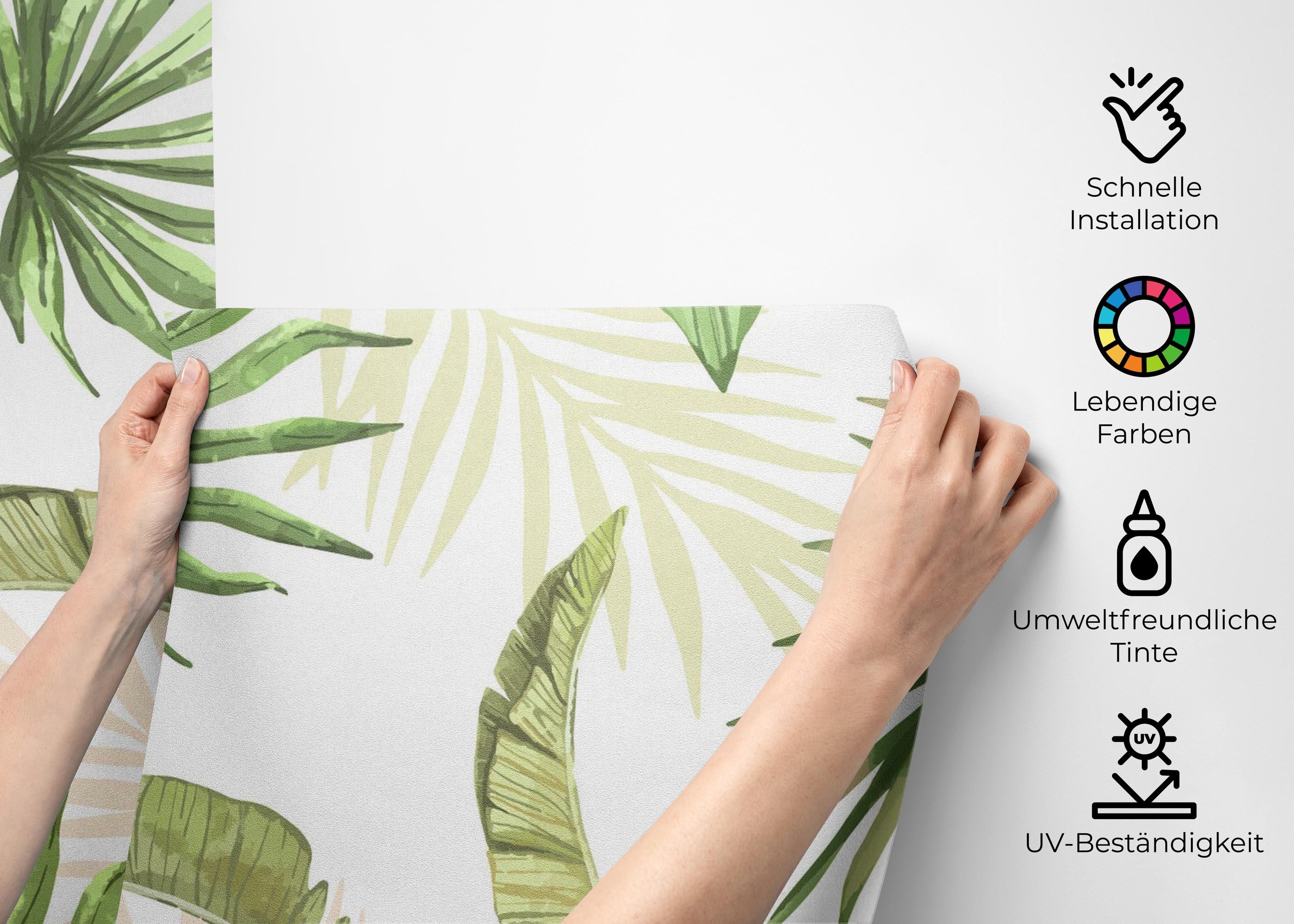 Floating Green Leaves mockup 2