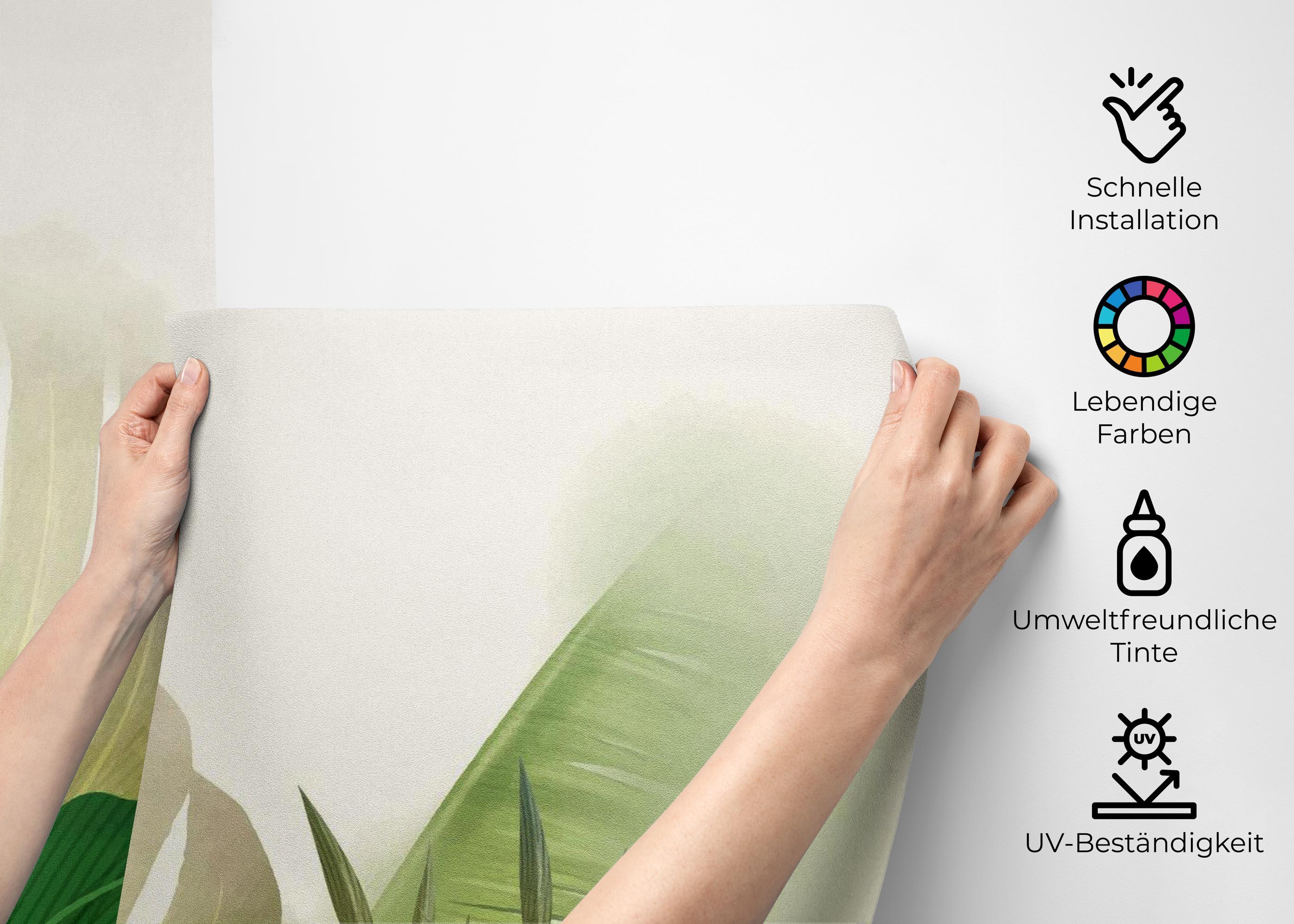 Fototapete Foggy Leaves Art mockup 2