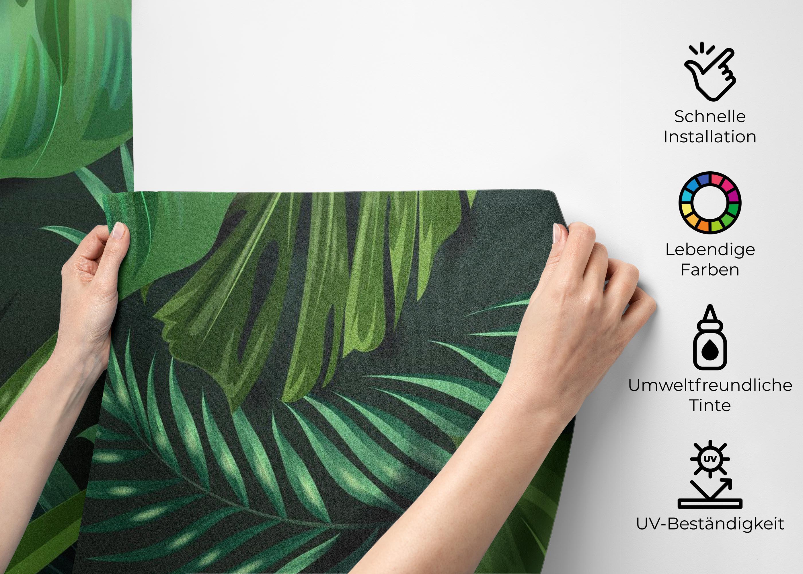 Fototapete Leaves Pink Plant mockup 2