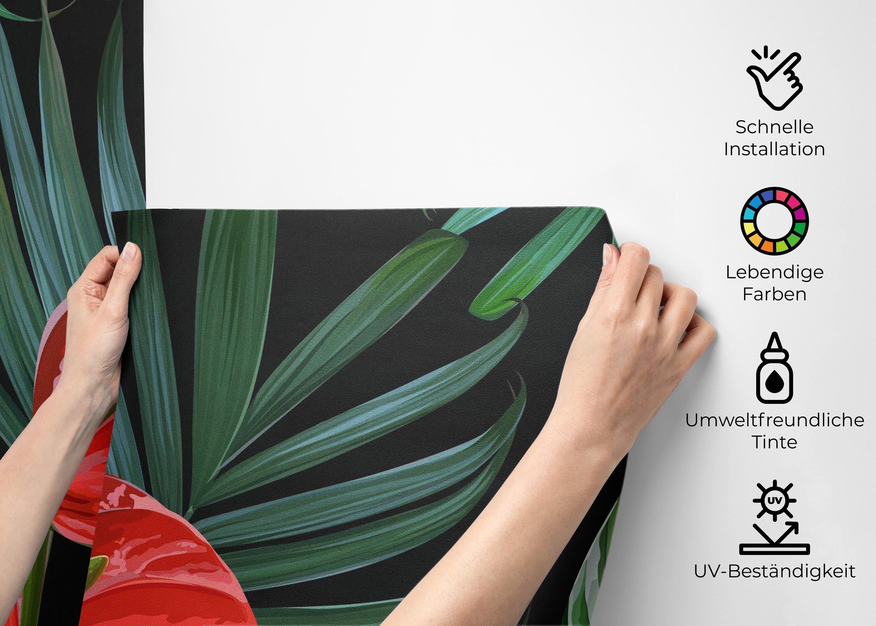 Fototapete Realistic Tropical Leaf mockup 2