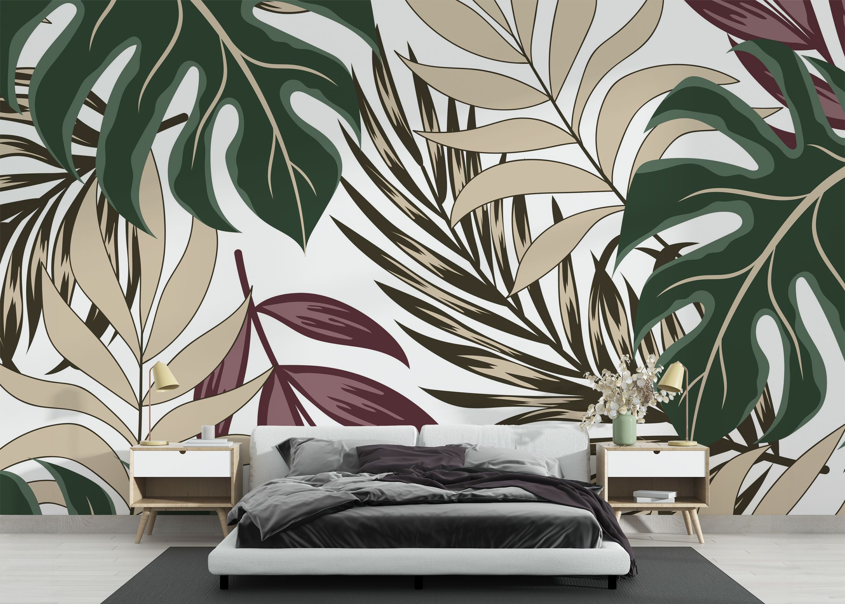 Burgundy Green Leaf mockup 3