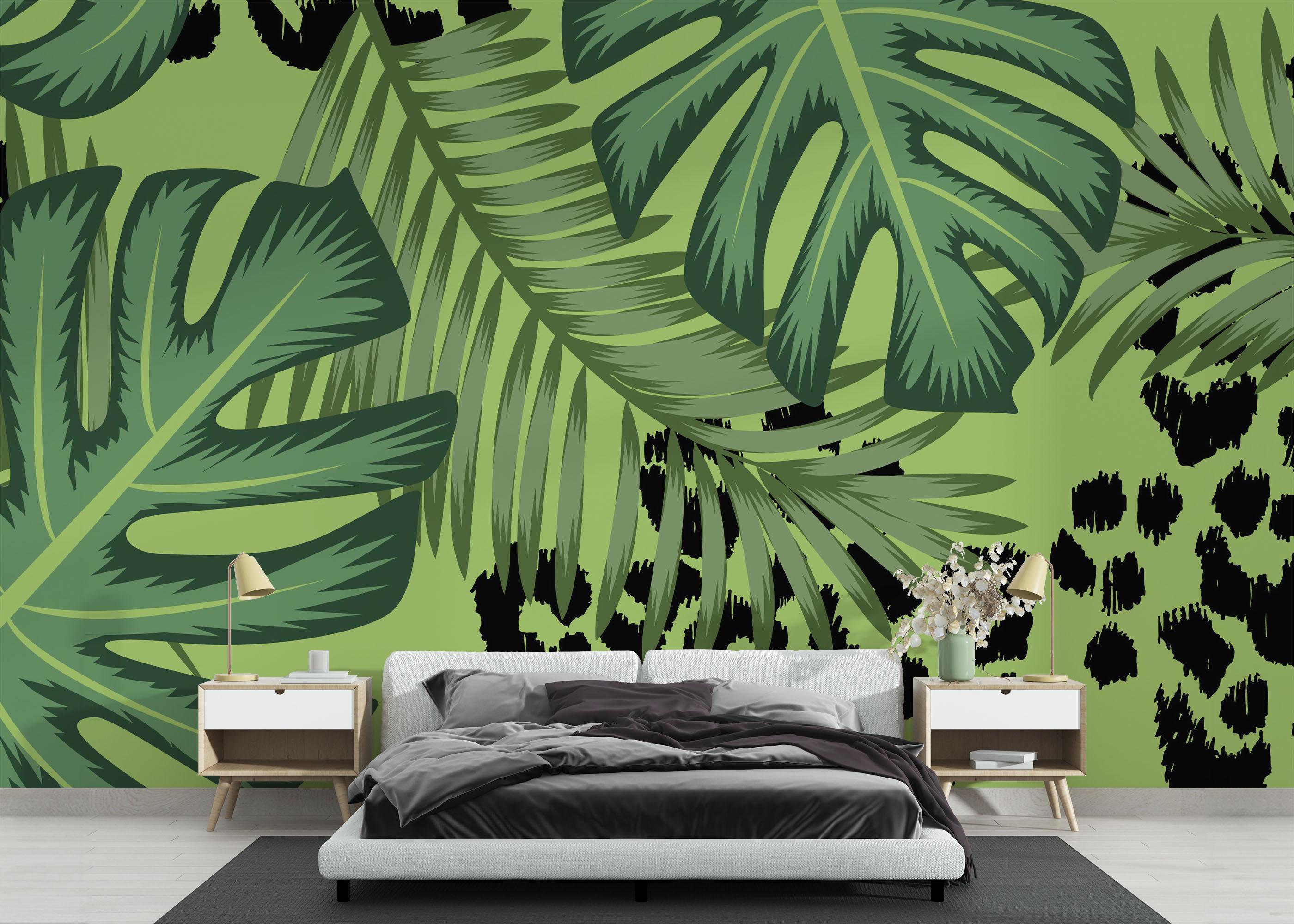 Fototapete Leaf Leopard Art mockup 3