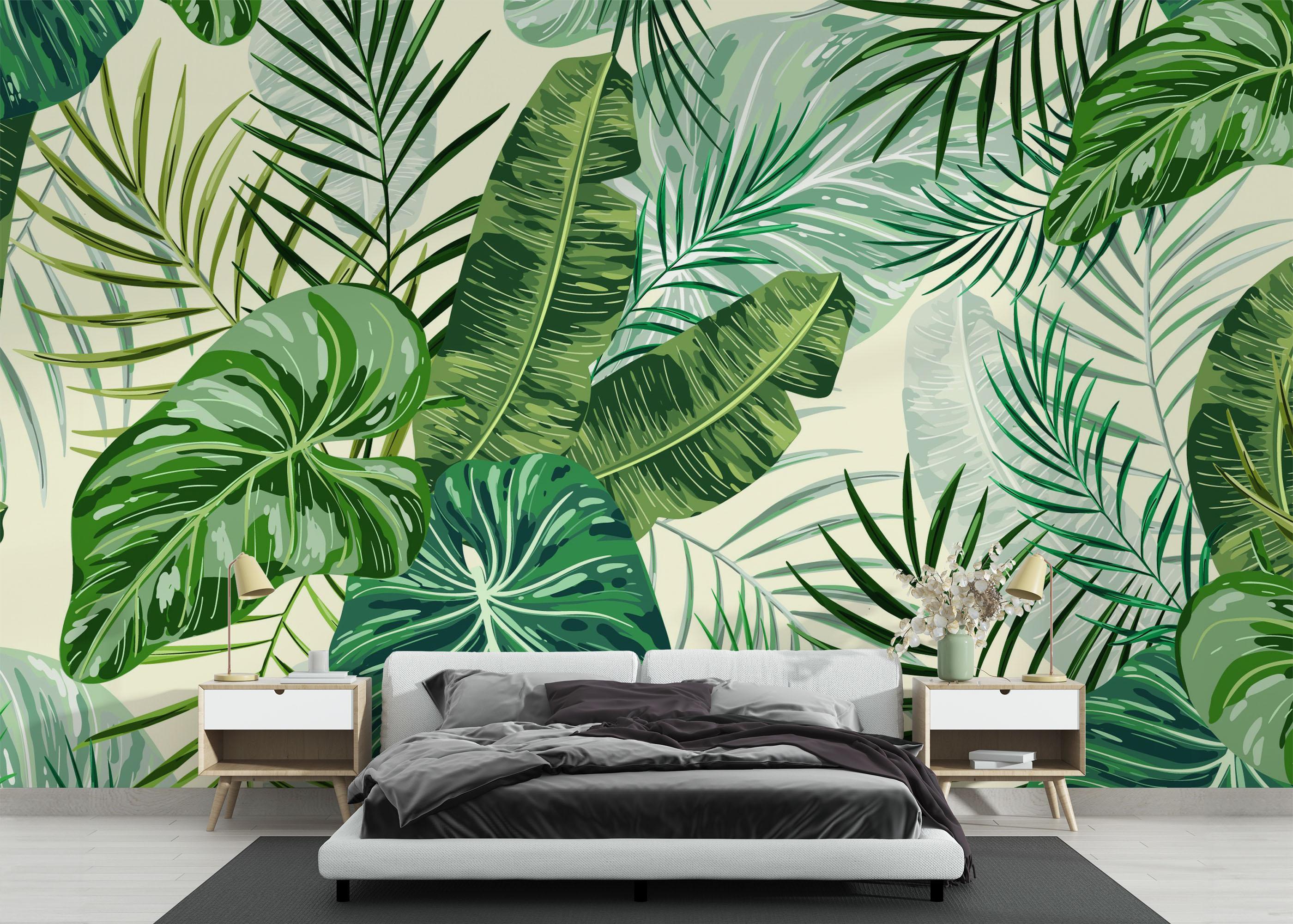Fototapete Pretty Exotic Leaves mockup 3