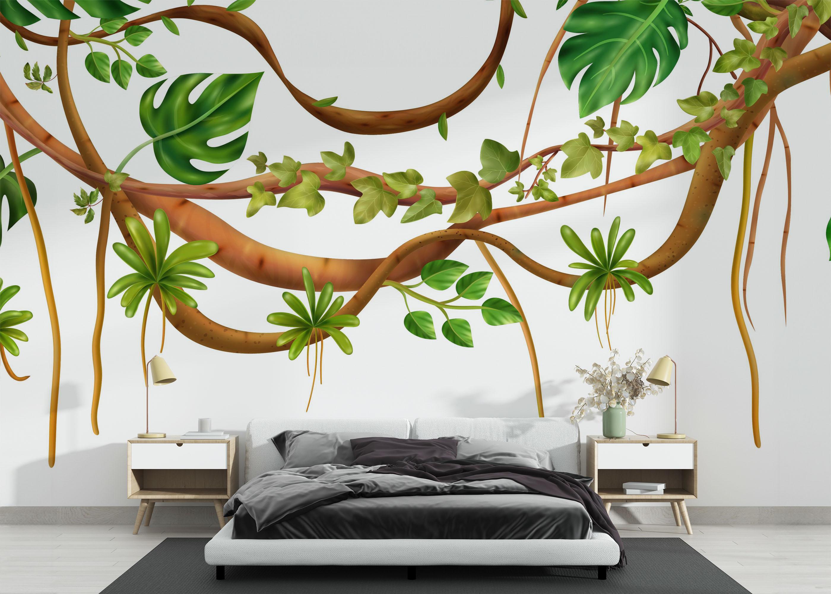 Fototapete Realistic Liana Art mockup 3