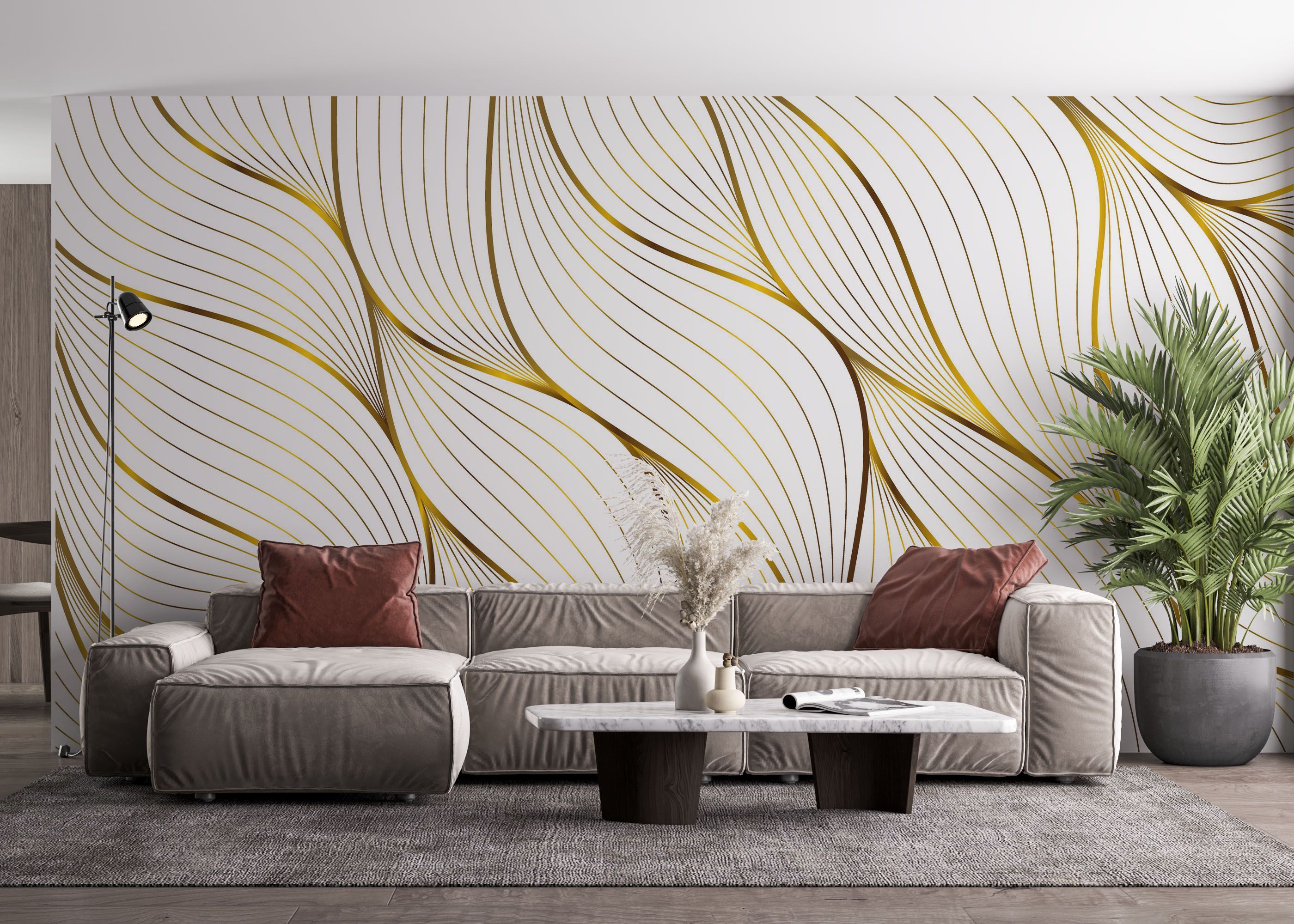 Abstract Gold Leaves mockup 4