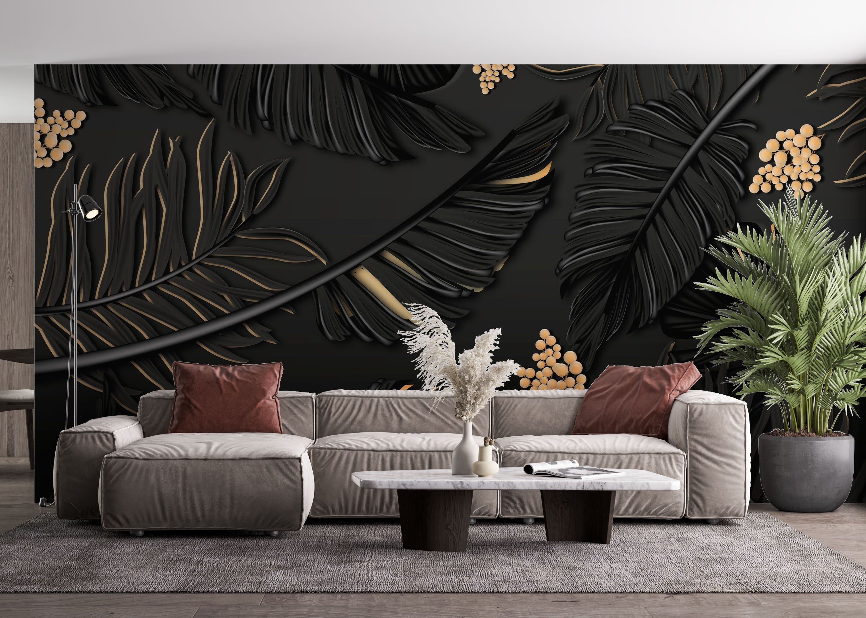 Black Gold Leaf Art mockup 4