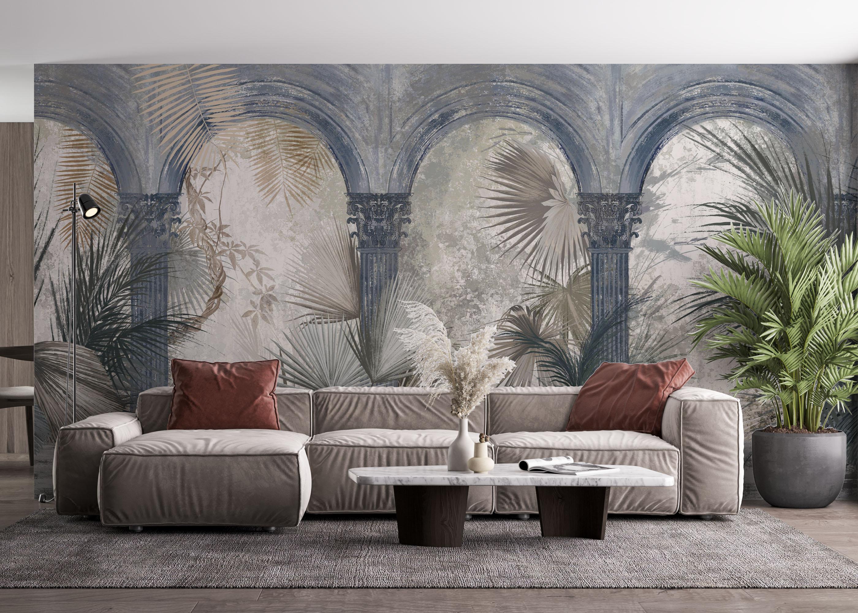 Fototapete Blue Greek Colums mockup 4