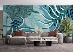 Blue Leaves Pattern mockup 4