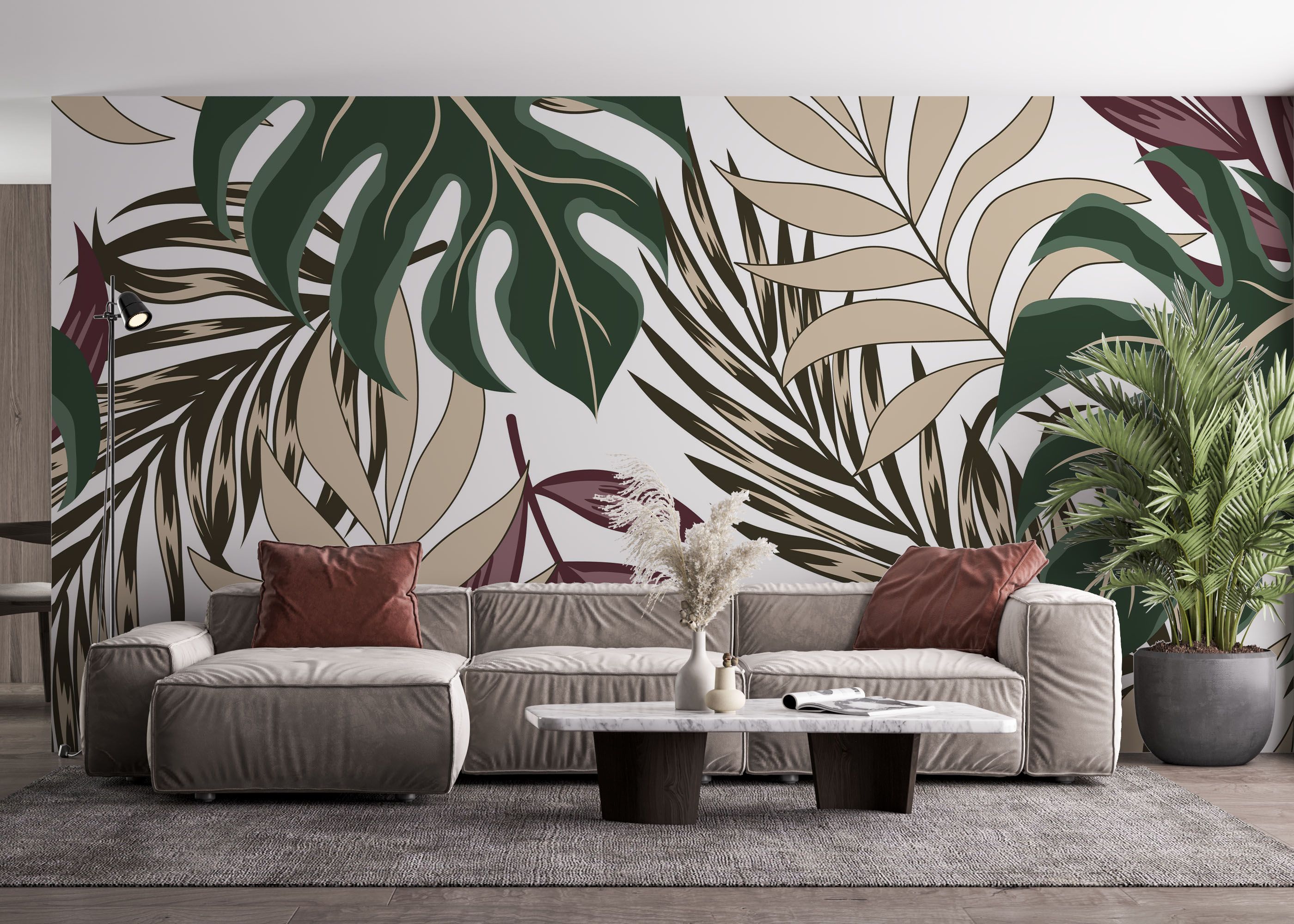 Burgundy Green Leaf mockup 4