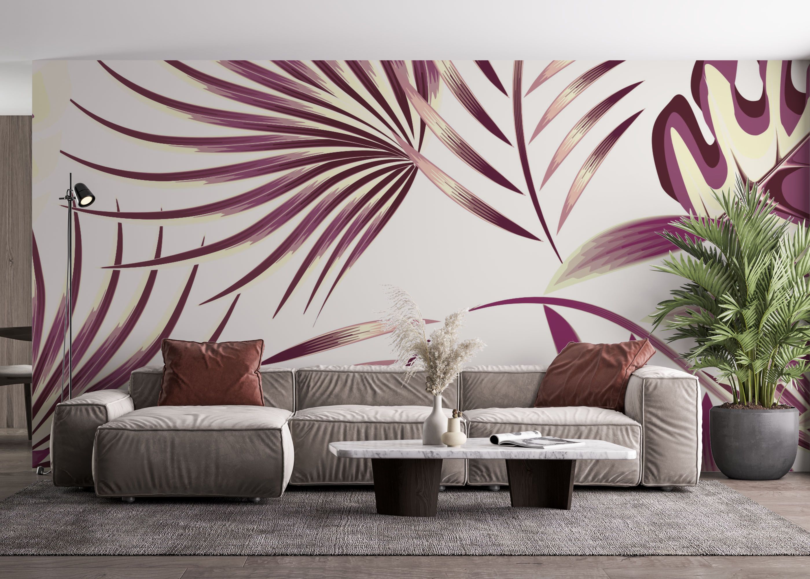 Cream Purple Leaves mockup 4