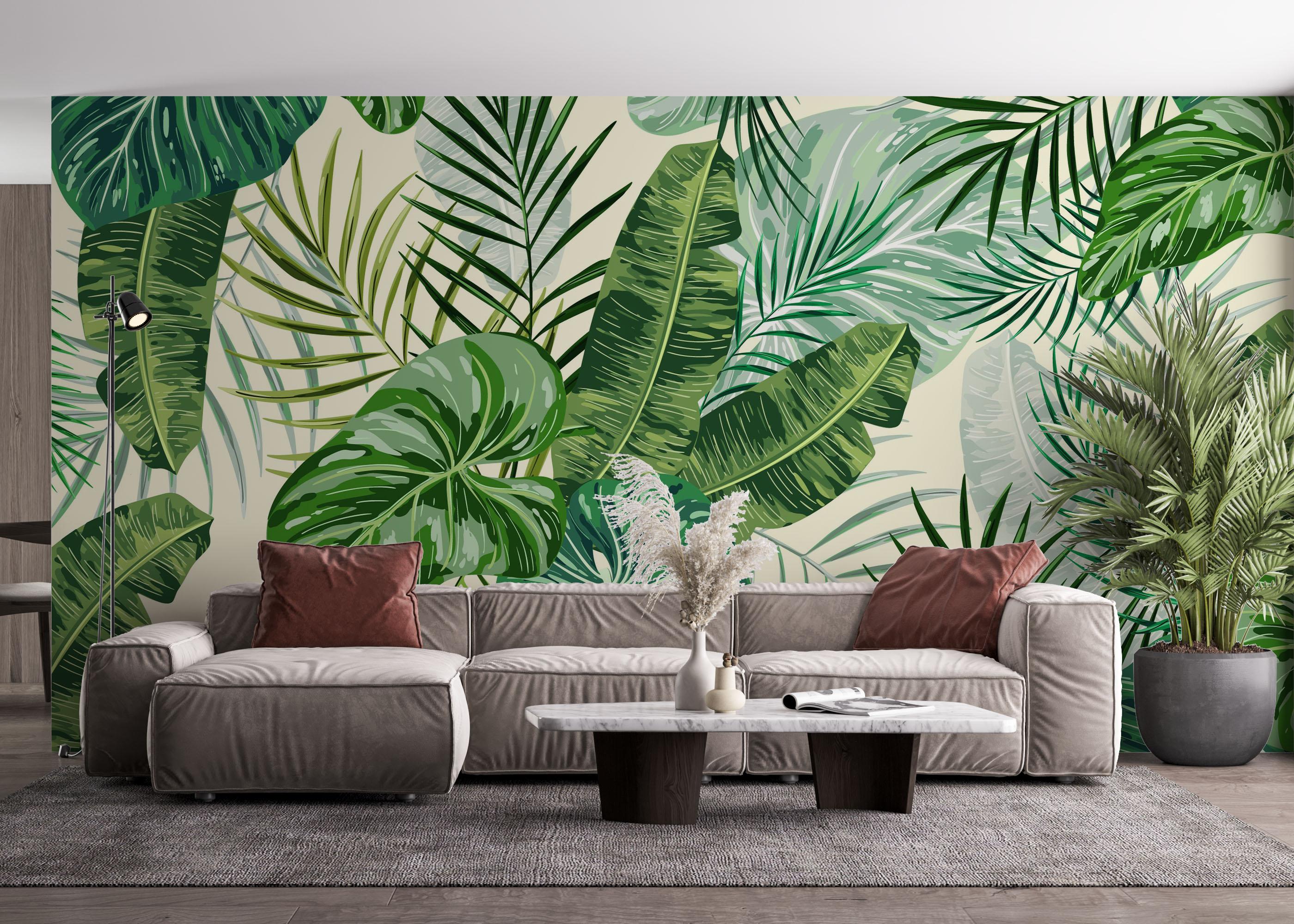 Fototapete Pretty Exotic Leaves mockup 4