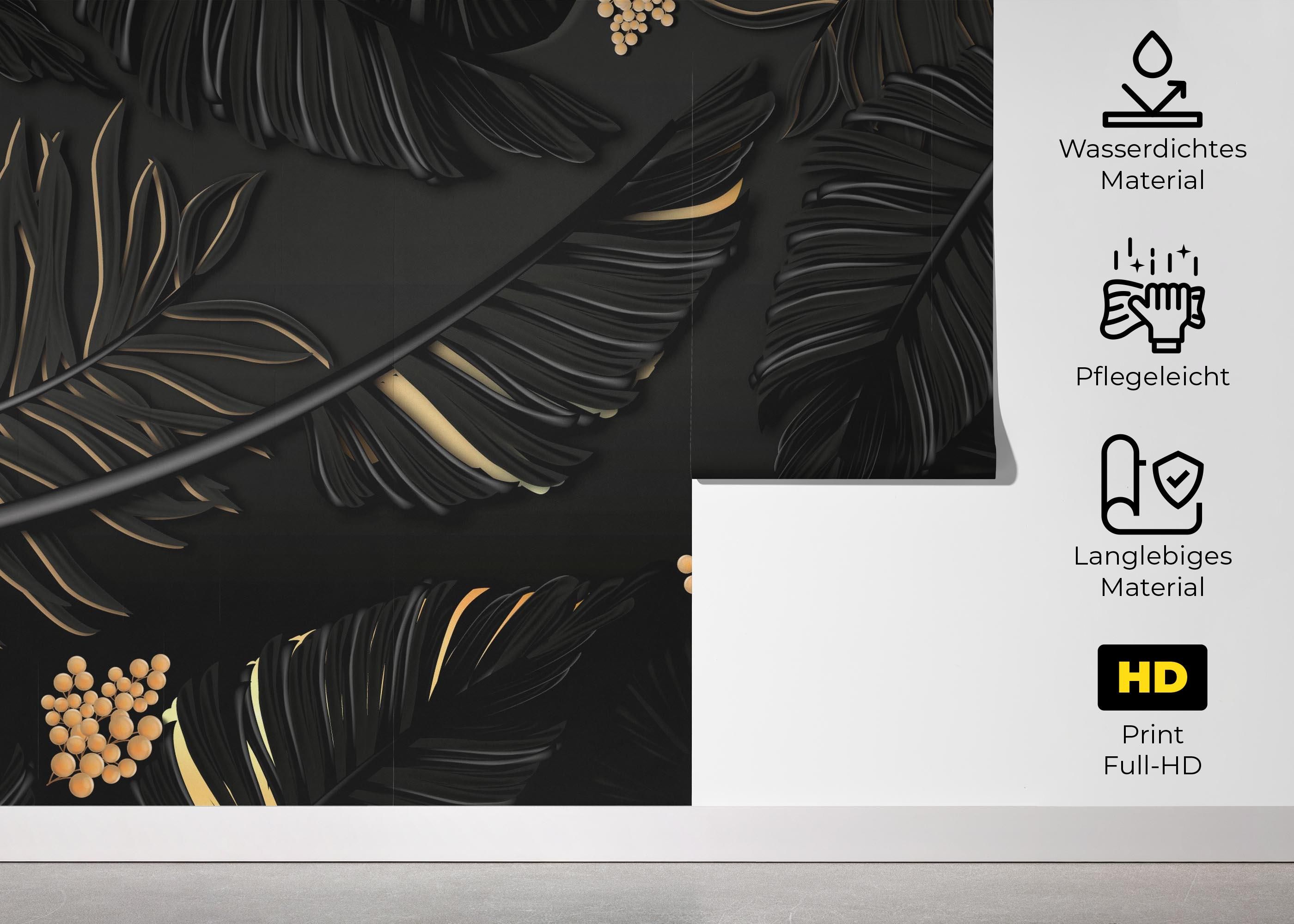 Black Gold Leaf Art mockup 5