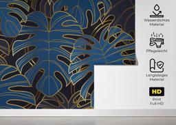 Blue Gold Line Leaf mockup 5