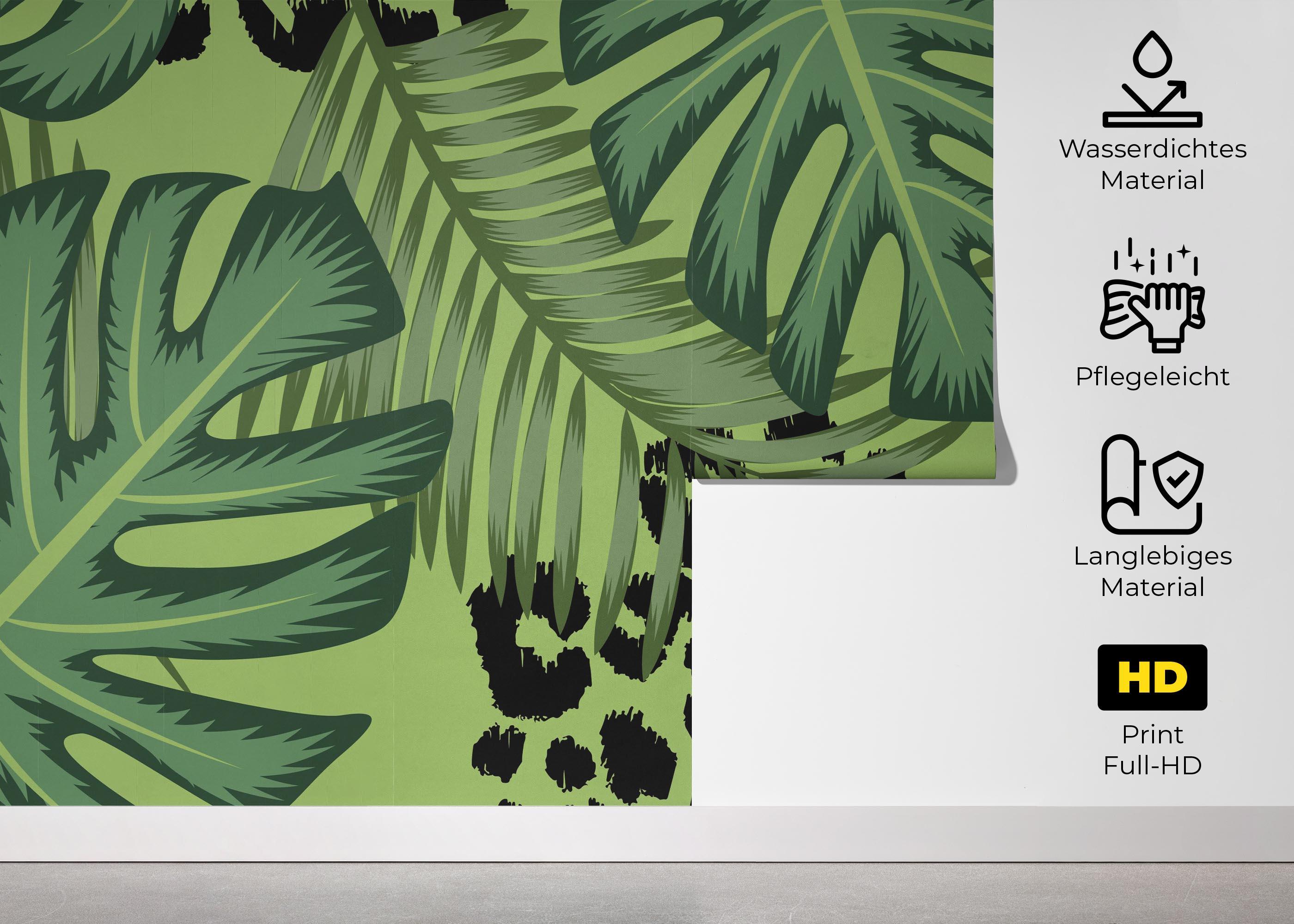 Fototapete Leaf Leopard Art mockup 5