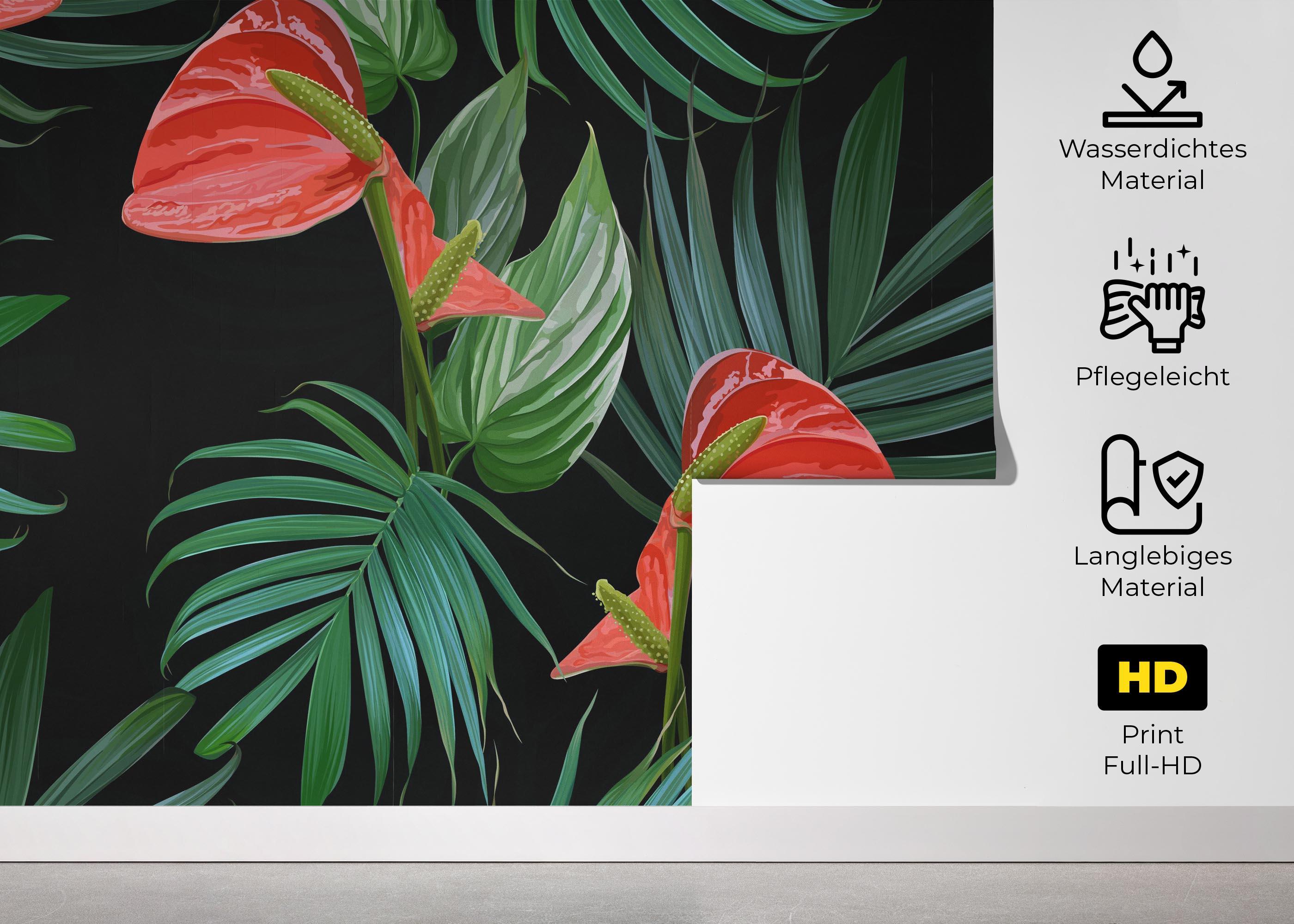 Fototapete Realistic Tropical Leaf mockup 5