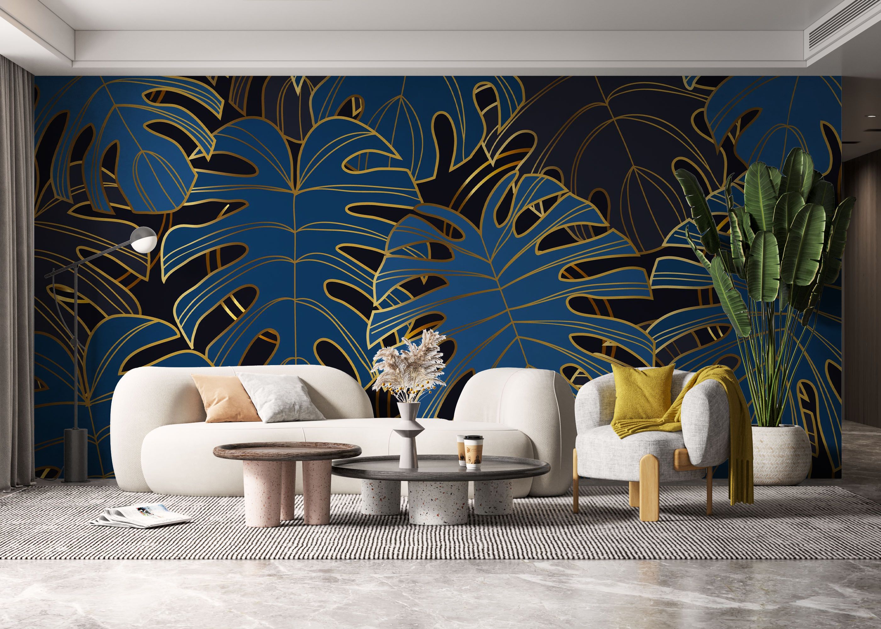 Blue Gold Leaves mockup 6