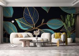 Blue Shades Leaves mockup 6