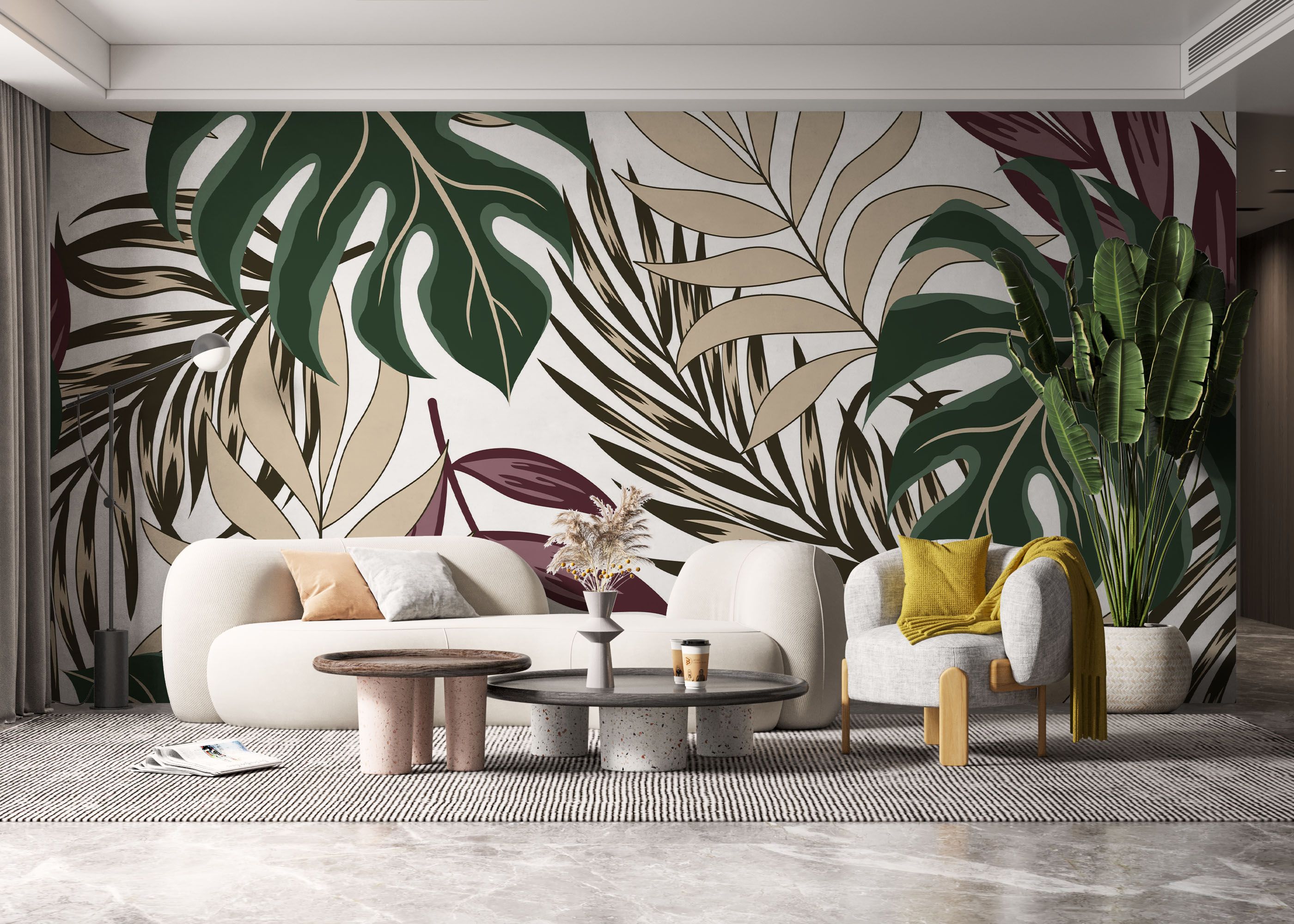 Burgundy Green Leaf mockup 6