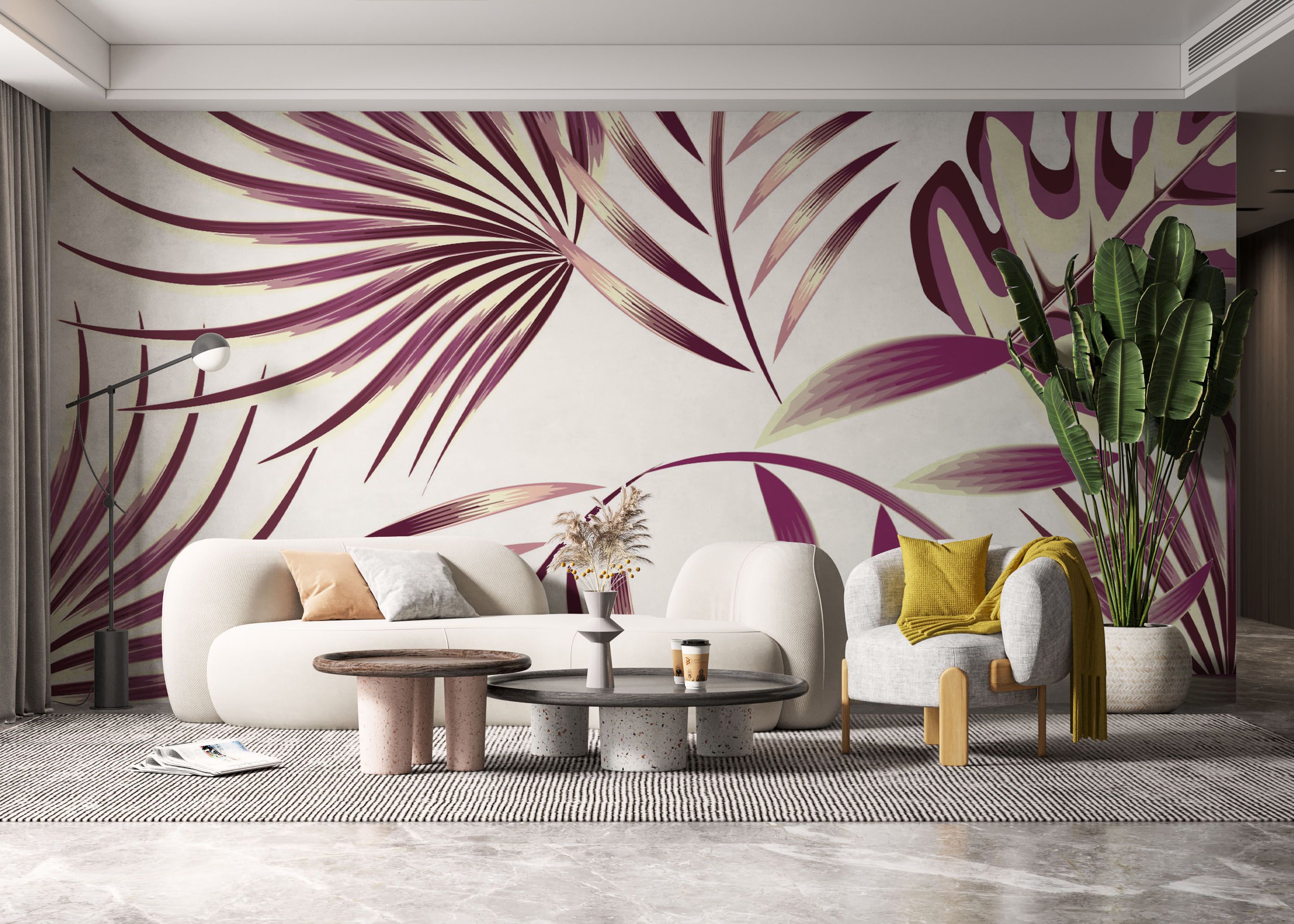 Cream Purple Leaves mockup 6