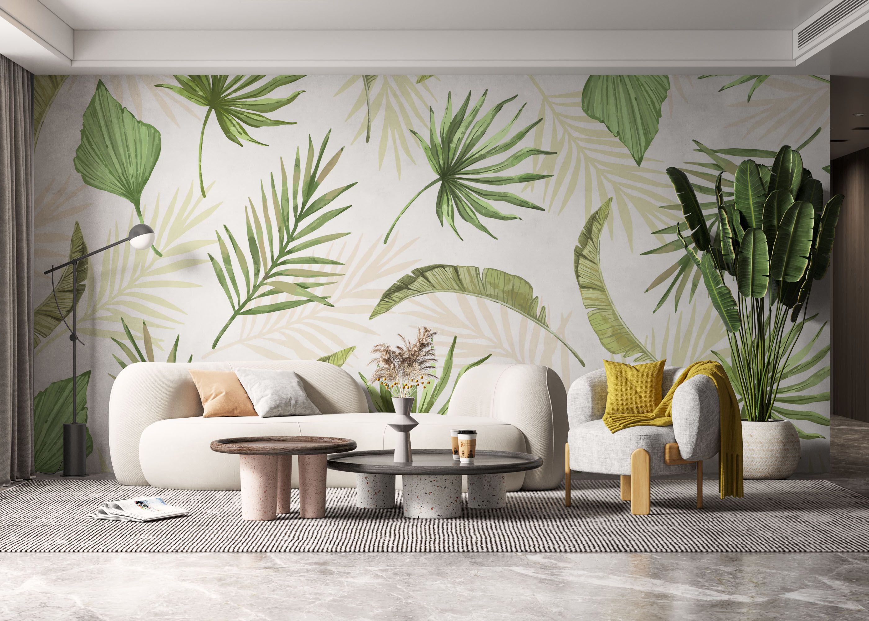 Floating Green Leaves mockup 6