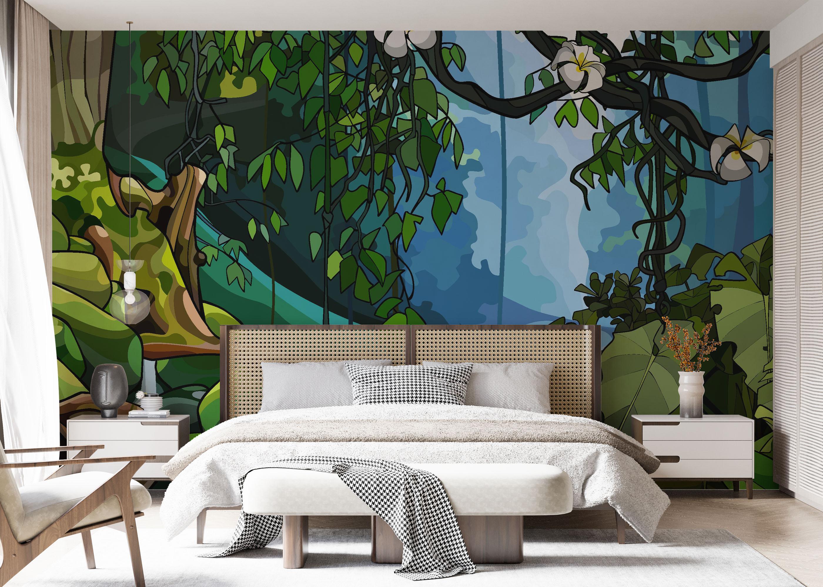 Fototapete Cartoon Jungle Art mockup 7