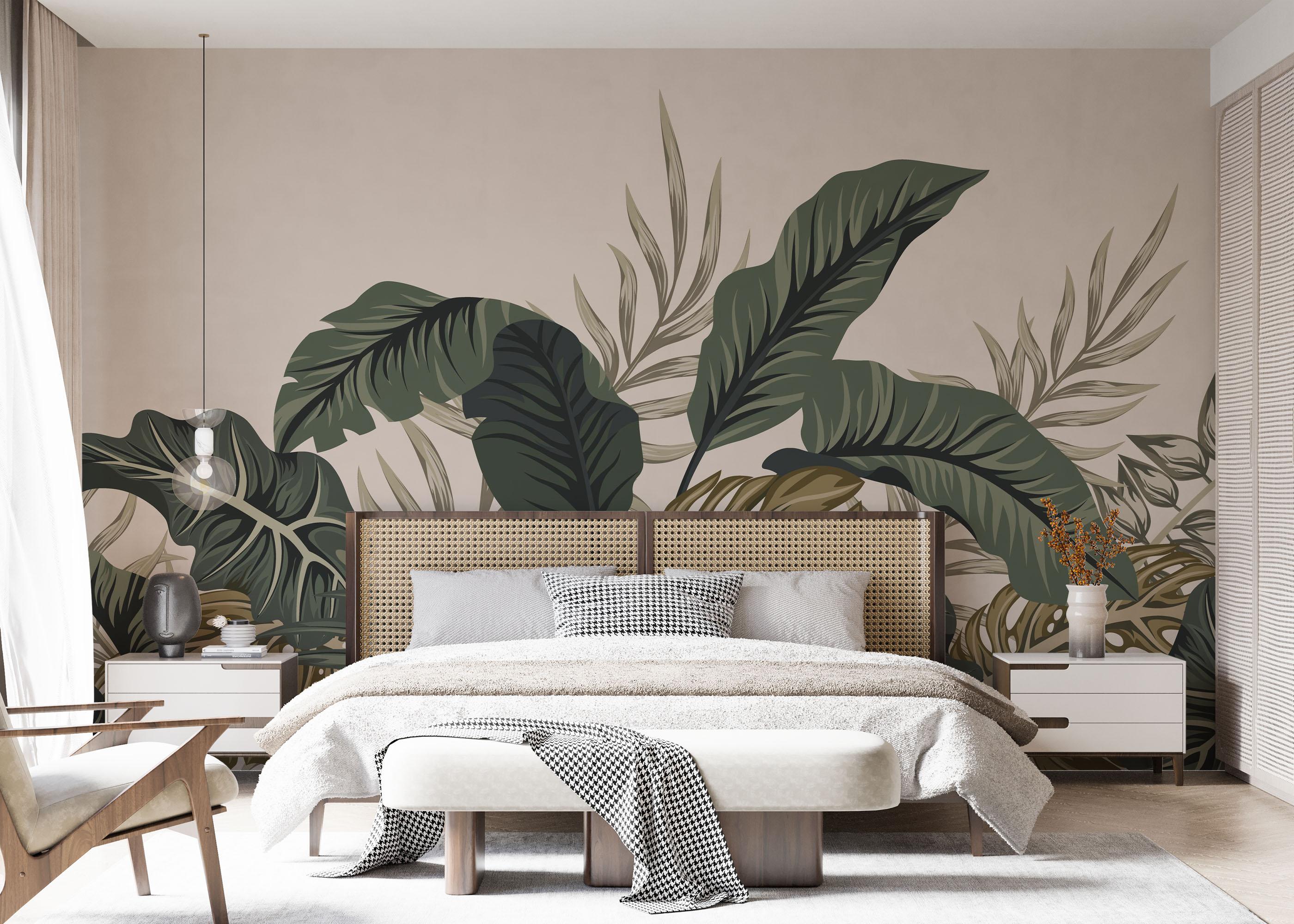 Fototapete Cream Green Jungle mockup 7