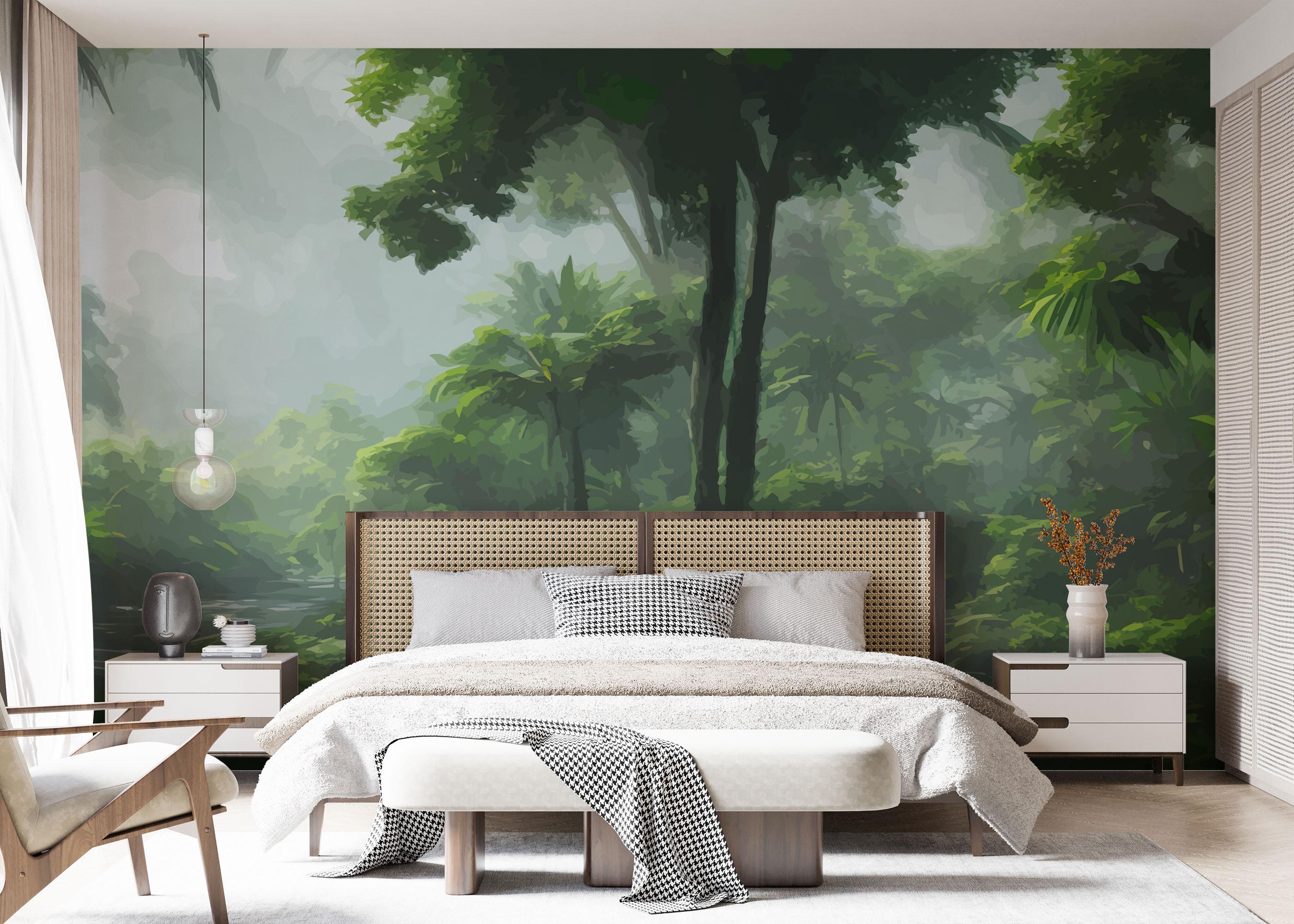 Fototapete Foggy Day Jungle mockup 7