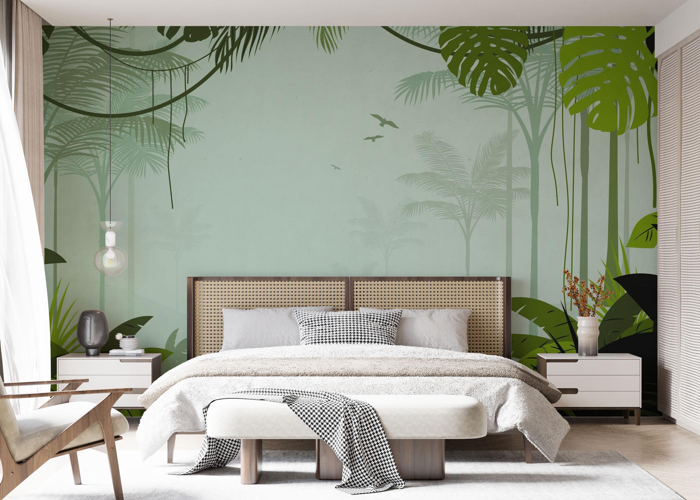 Fototapete Foggy View Jungle mockup 7