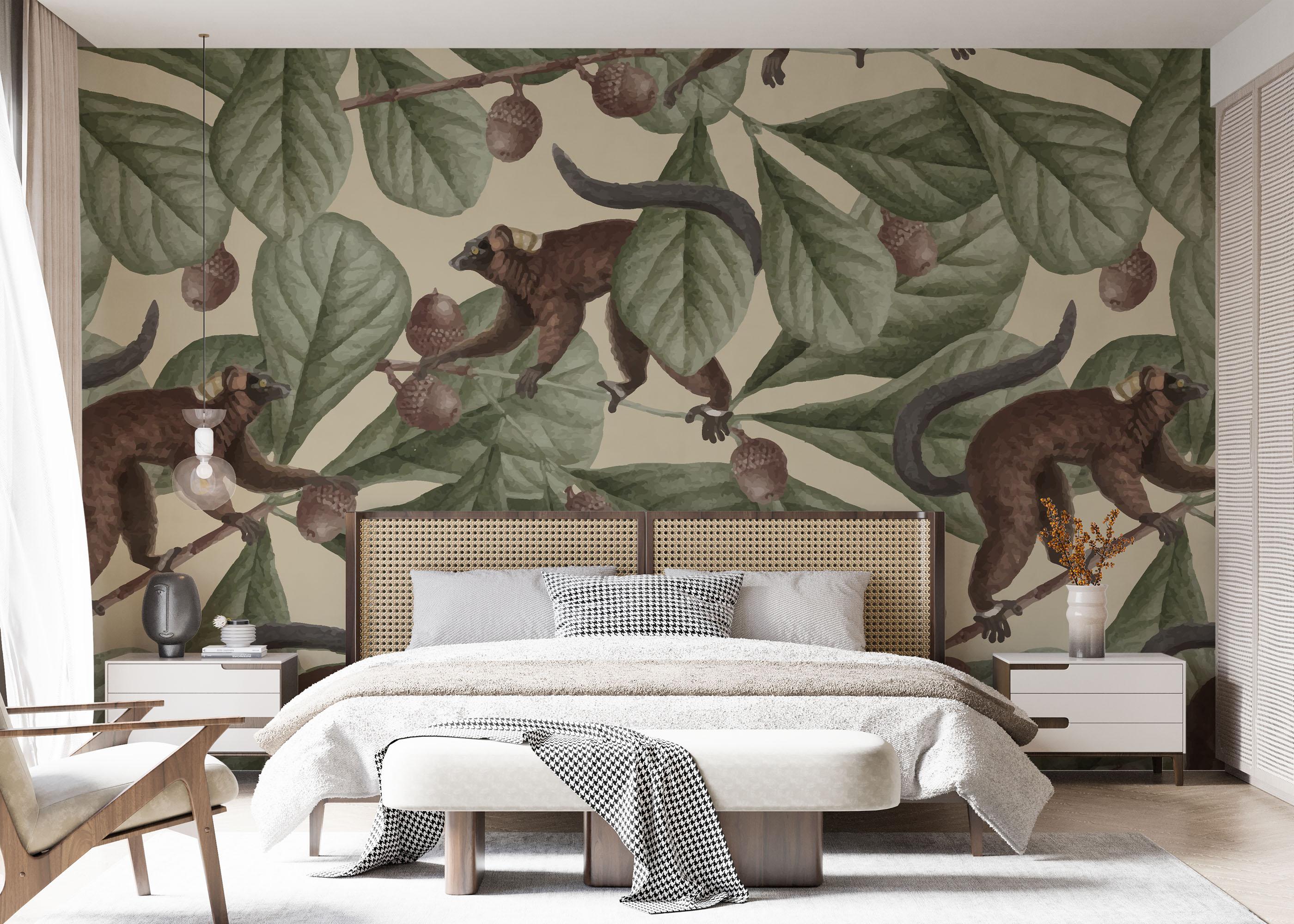 Fototapete Jungle Lemur Art mockup 7