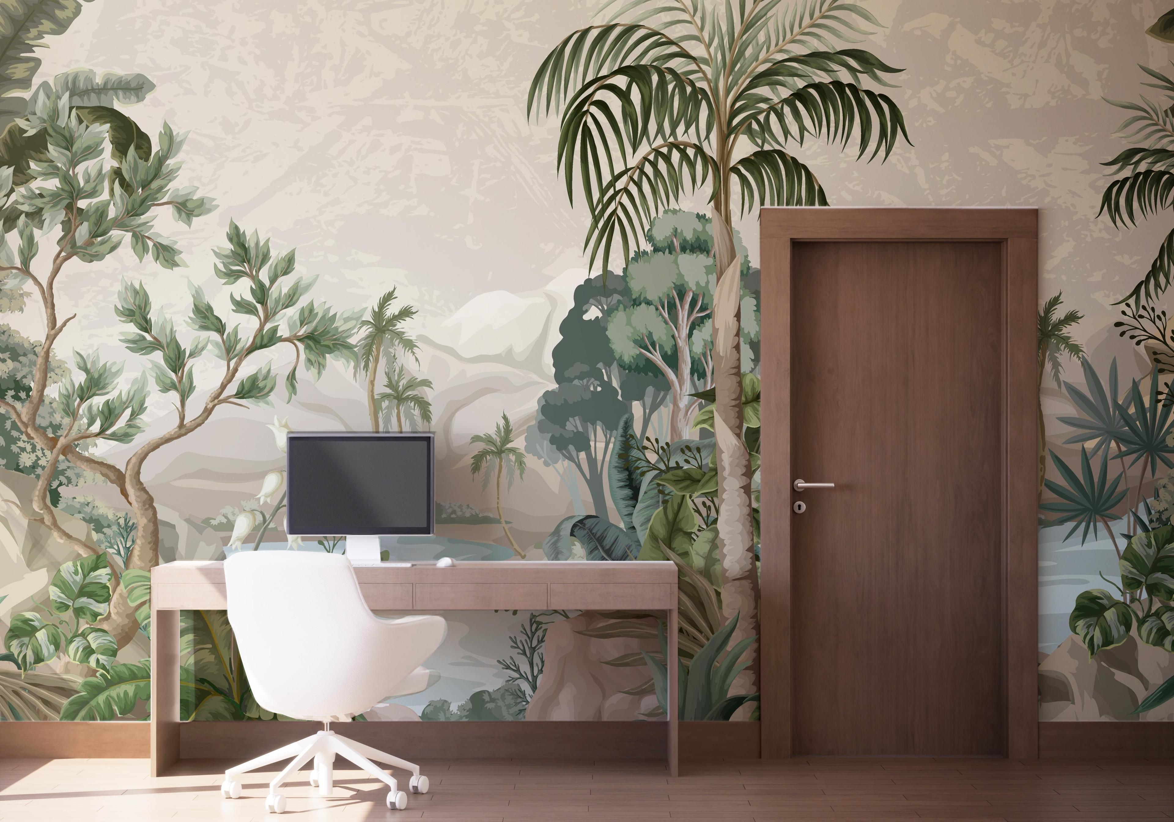 Fototapete Jungle Palm Lake mockup 1